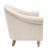 Upholstered Accent Chair with Rolled Arms and Turned Front Legs