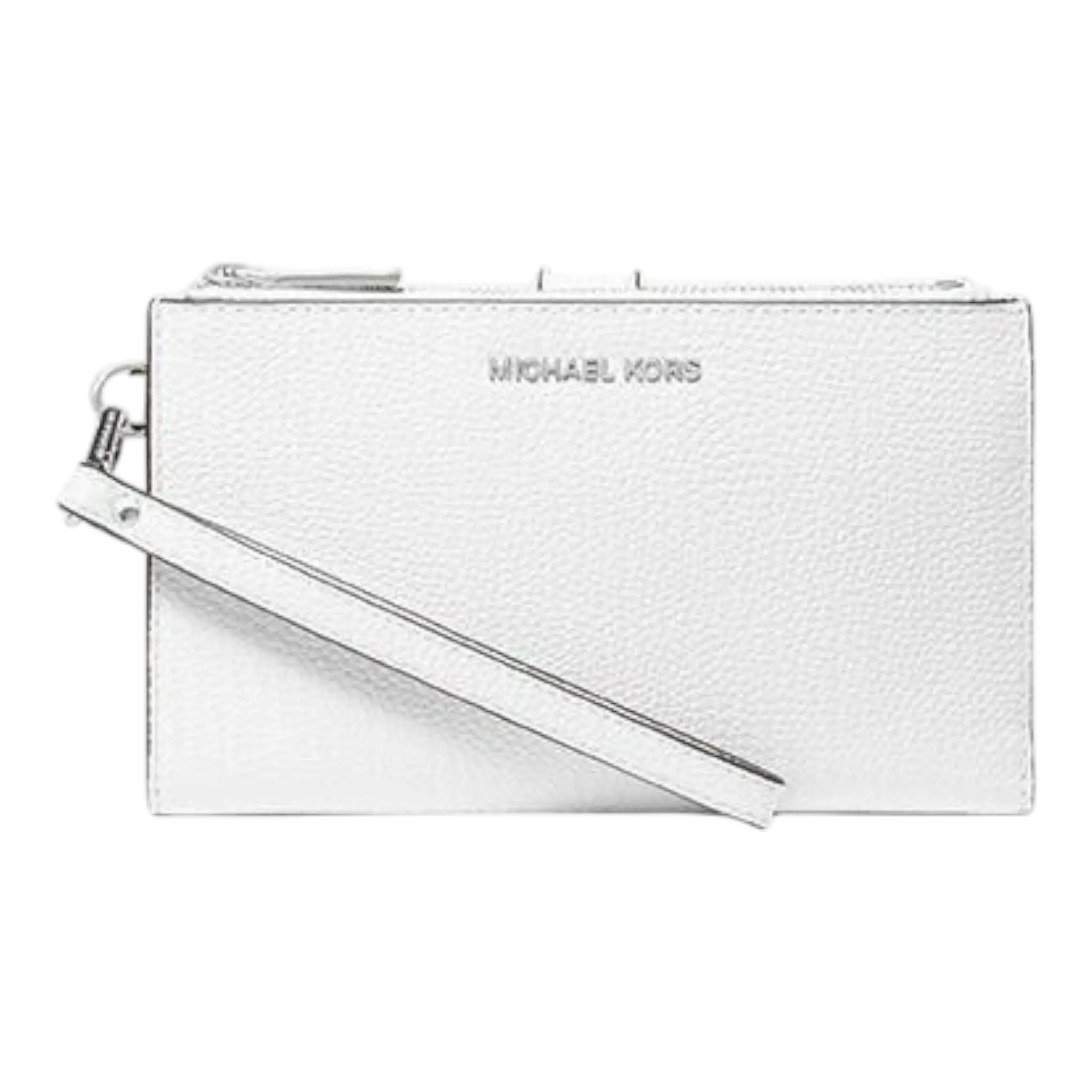 Michael Kors Adele Women Wristlet Optic White Leather Smartphone Wallet