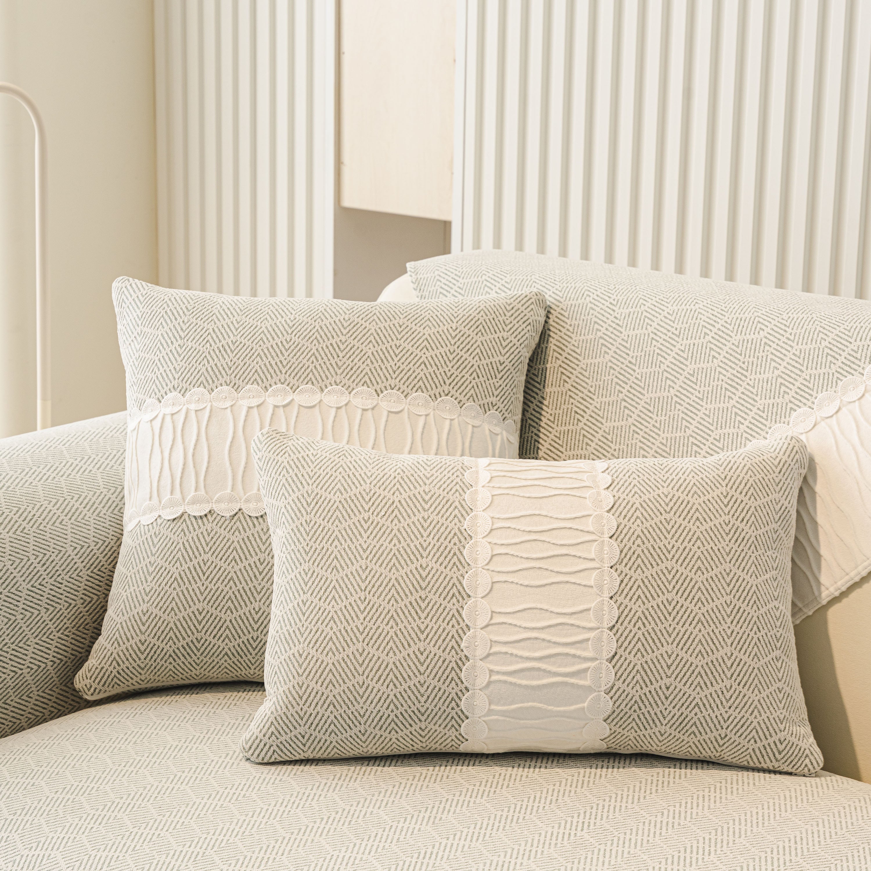Herringbone Sofa Protector Cover, Non-slip Couch Cover For Seat, Back & Arms
