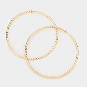 3 Inch Metal Hoop Clip On Earrings