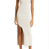 Mother of All Luna Strapless Midi Dress Beige Size XS