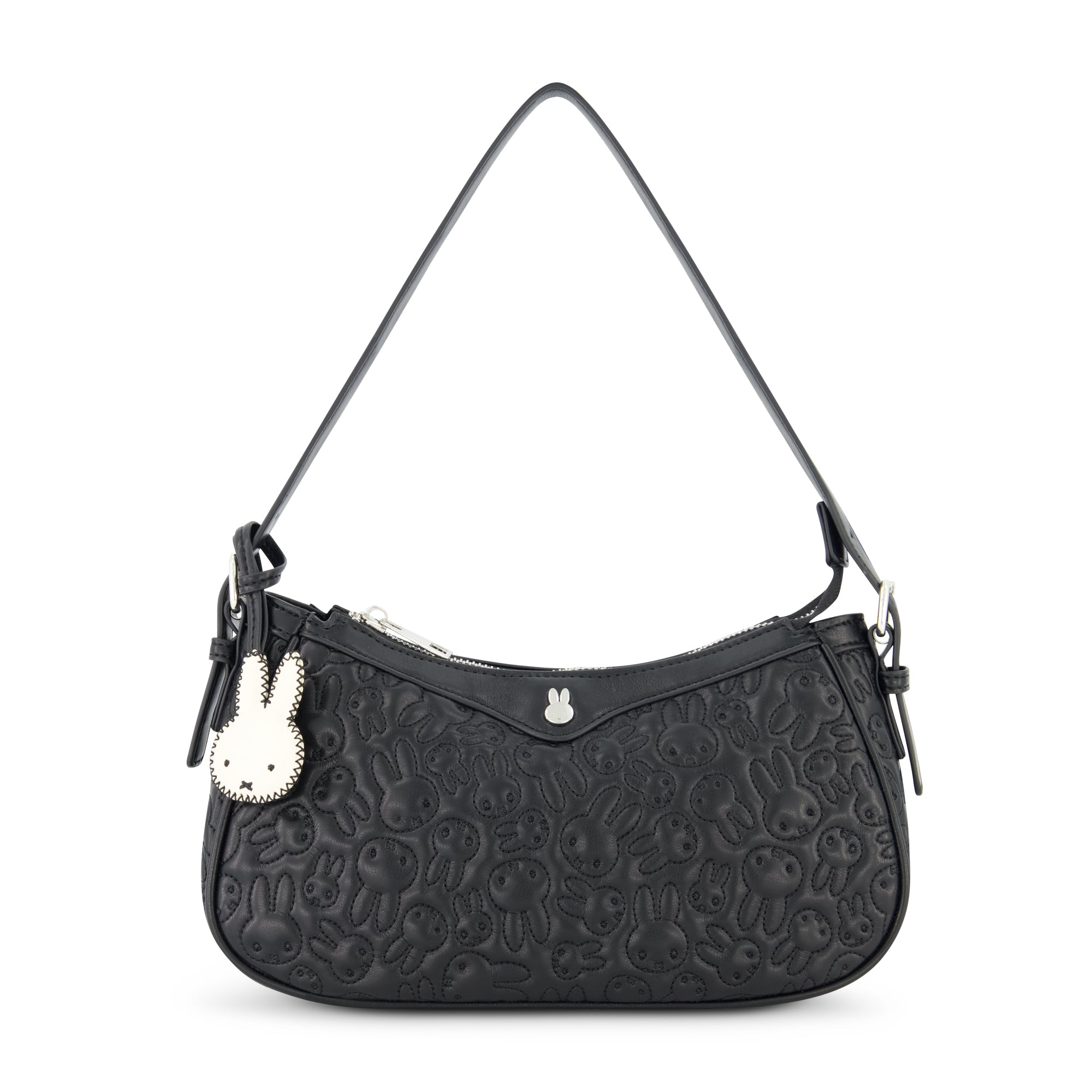 Danielle Nicole Miffy Quilted Pu Shoulder Bag With Charm In Black