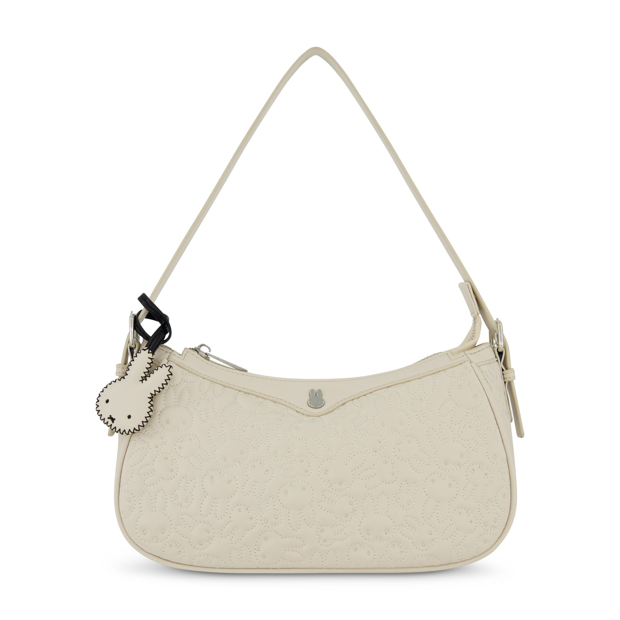 Danielle Nicole Miffy Quilted PU Shoulder Bag With Charm In White