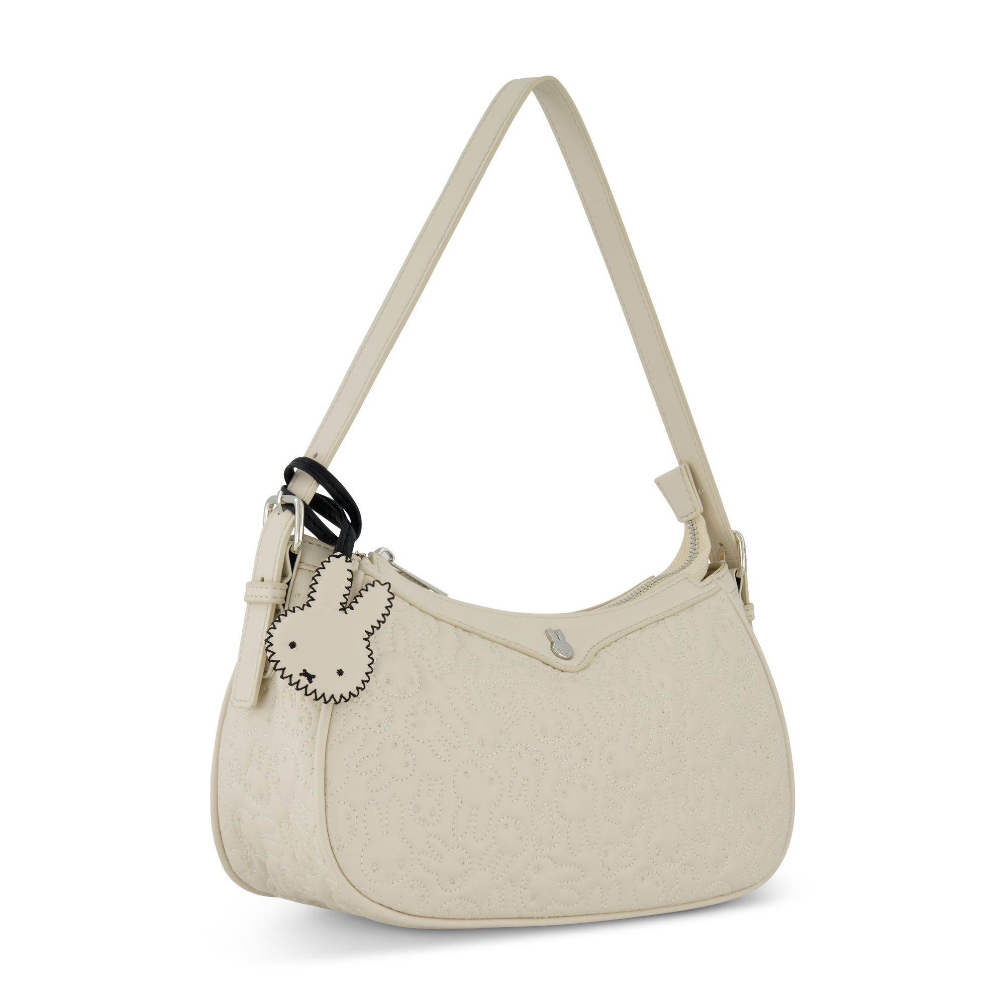 Danielle Nicole Miffy Quilted Pu Shoulder Bag With Charm In White