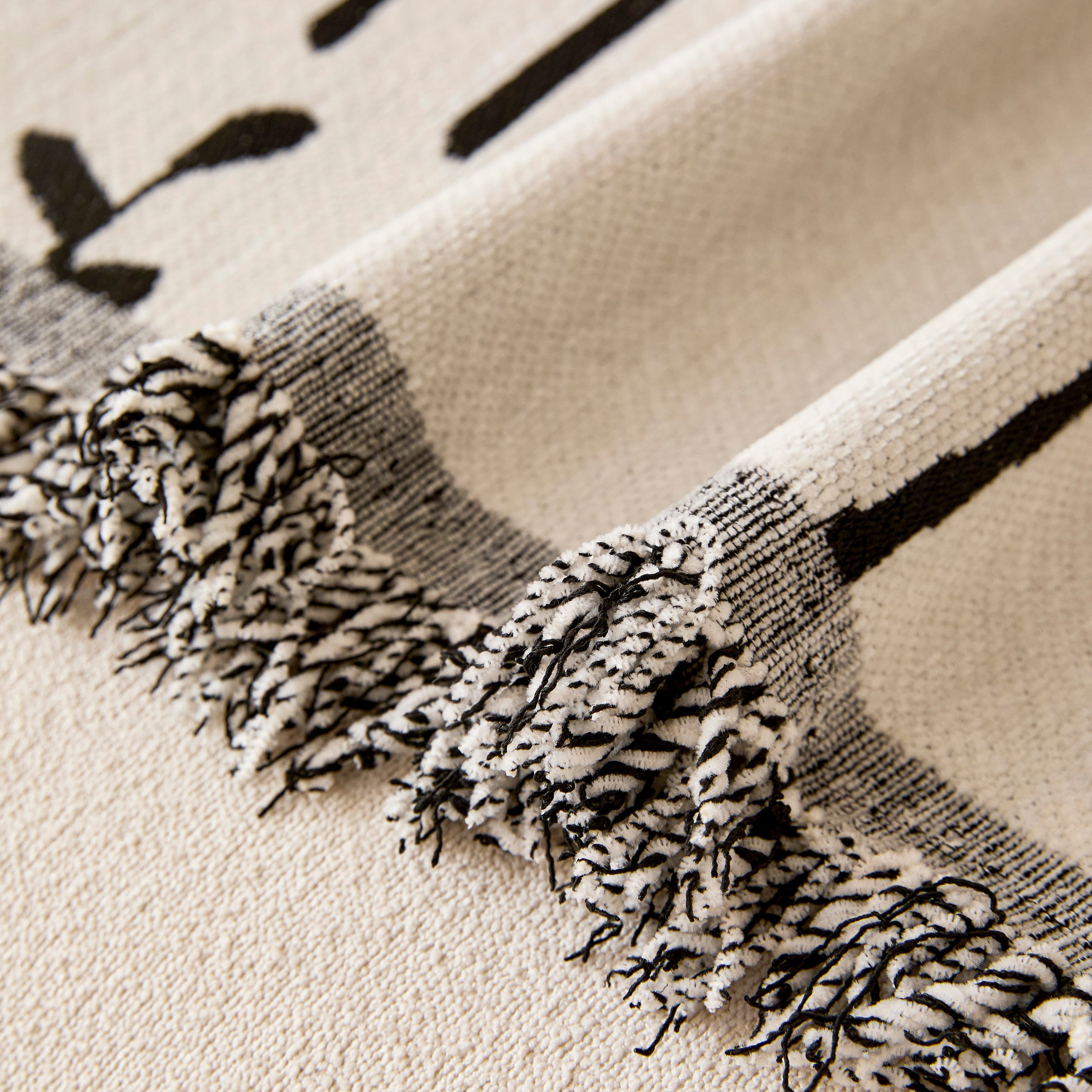 Chenille Jacquard Sofa Throw Cover With Tassel Soft Thick Couch Protector Blanket