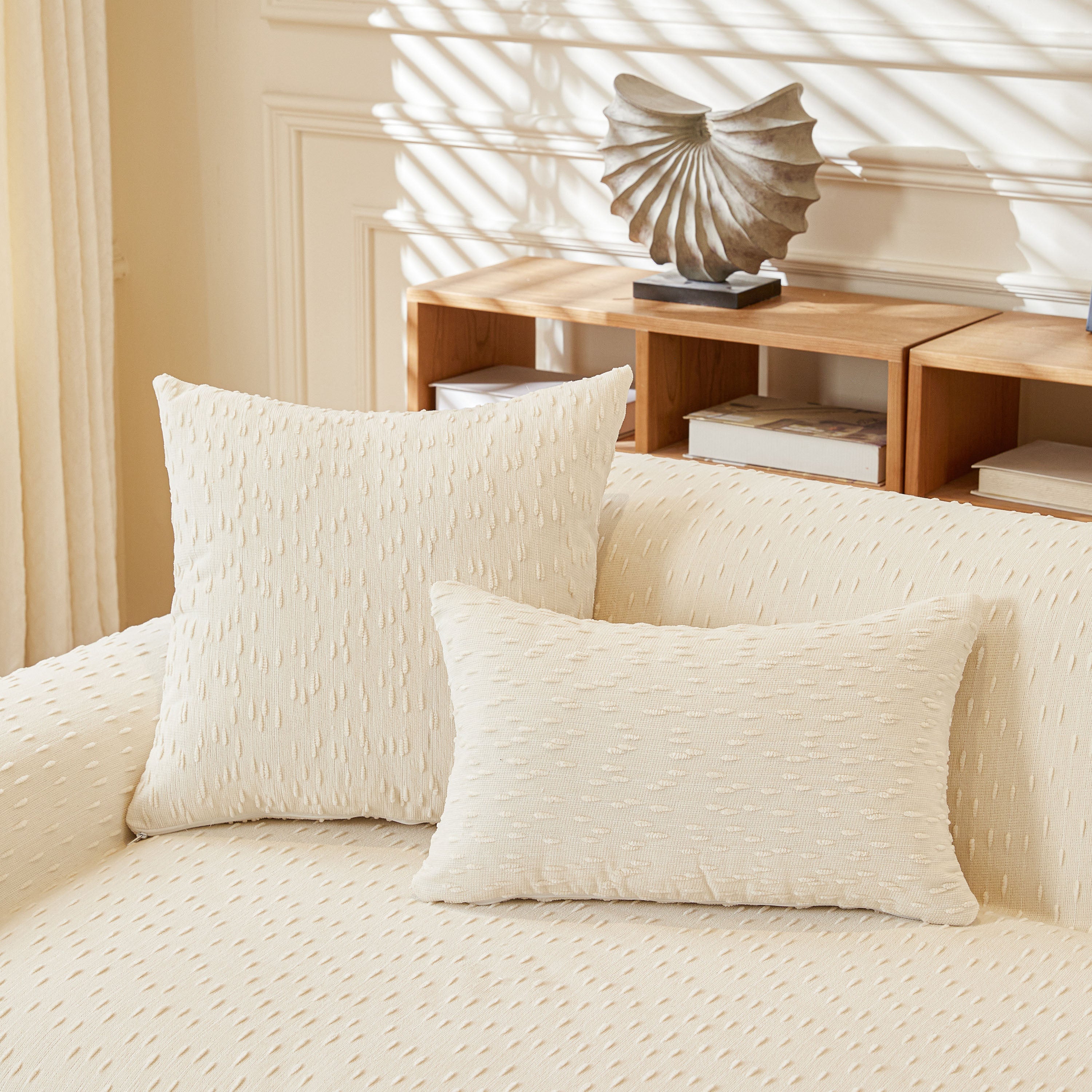 Textured Throw Blanket With 3d Dobby Weave, Minimalist Furniture Protector For Couch