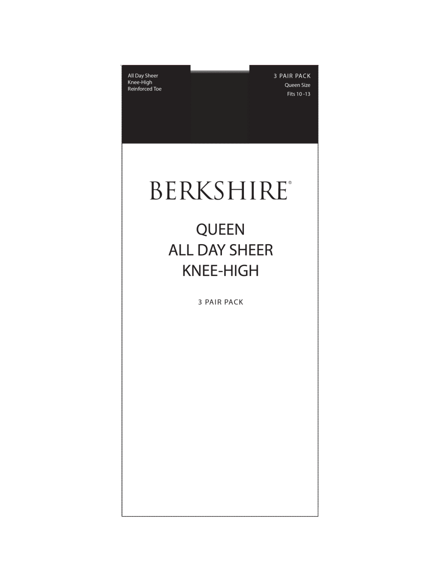3 Pair Pack Queen All Day Sheer Knee High With Reinforced Toe