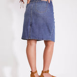 Westport Denim Skirt with Back Slit - Plus