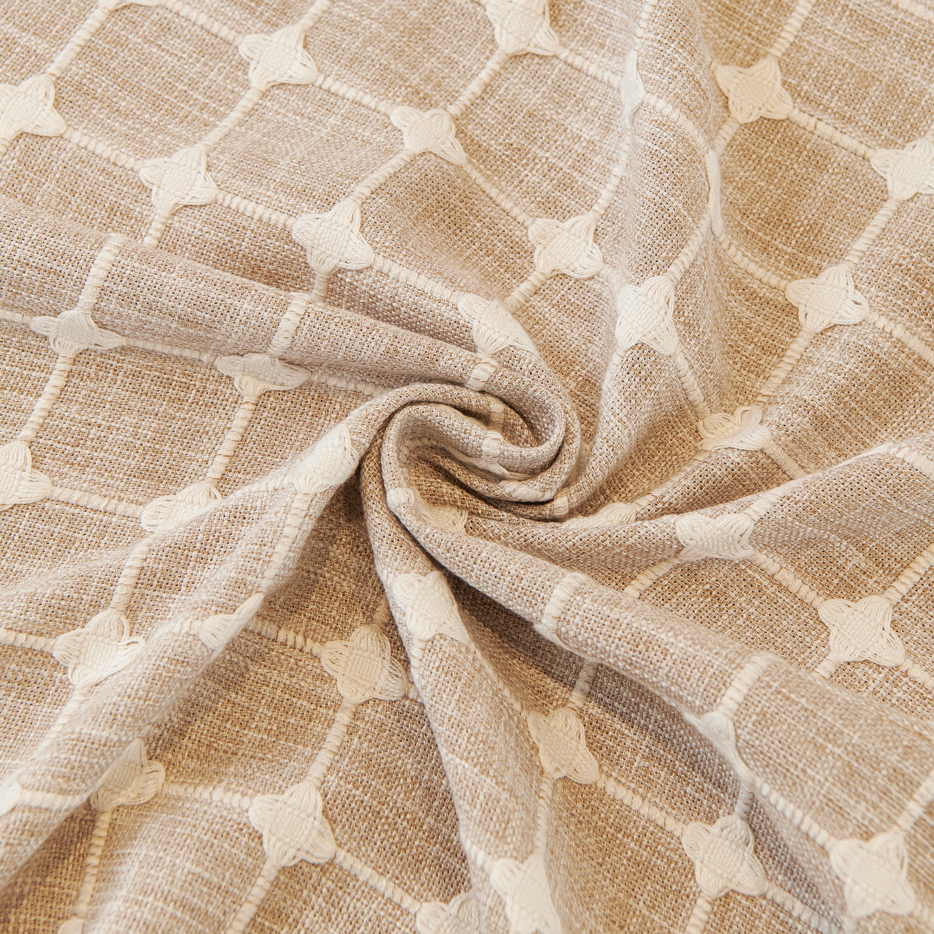 Grid Textured Sofa Cover With Sheer Ruffle Skirt, Pet-friendly Sofa Throw Slipcover