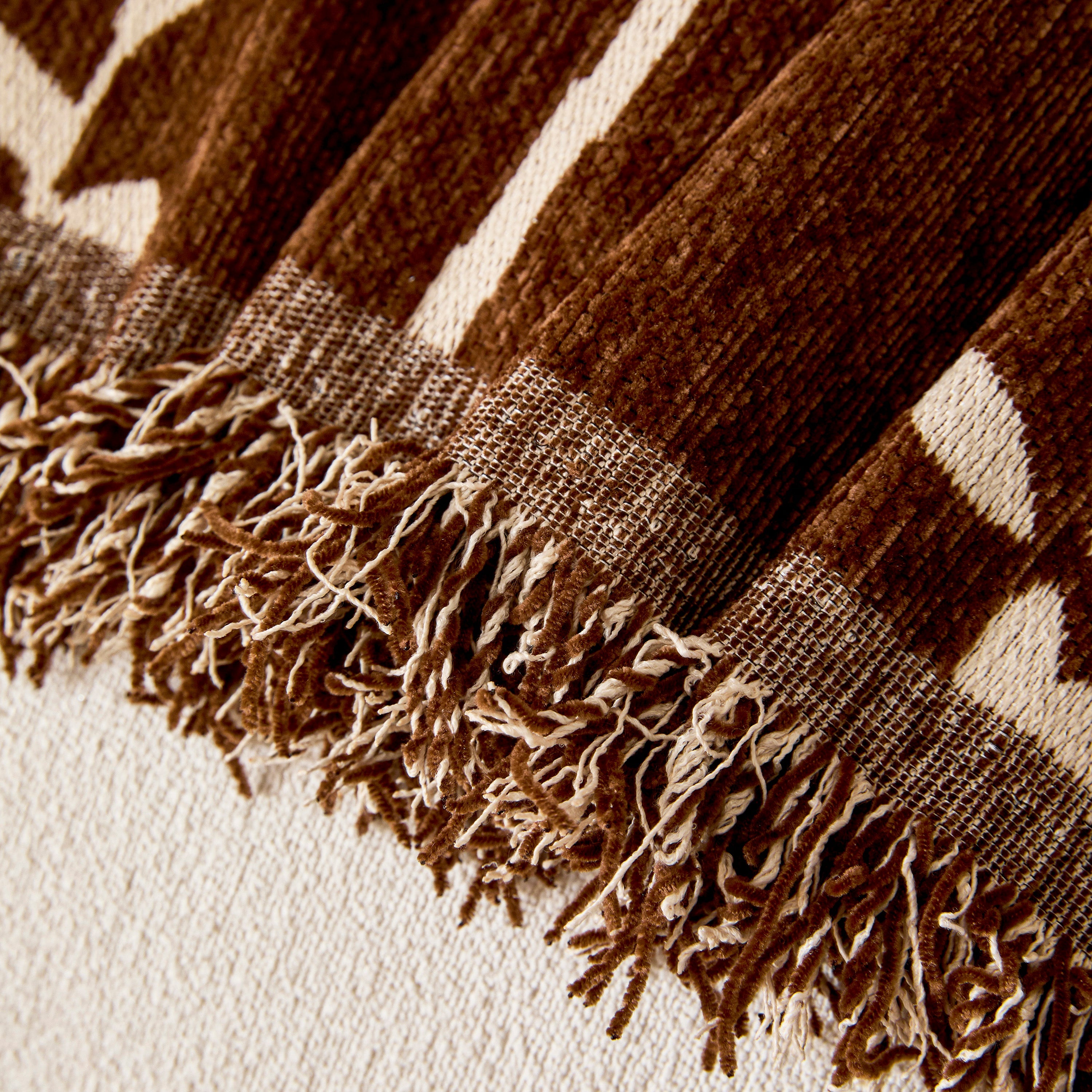 Chenille Jacquard Sofa Throw Cover With Tassel Soft Thick Couch Protector Blanket