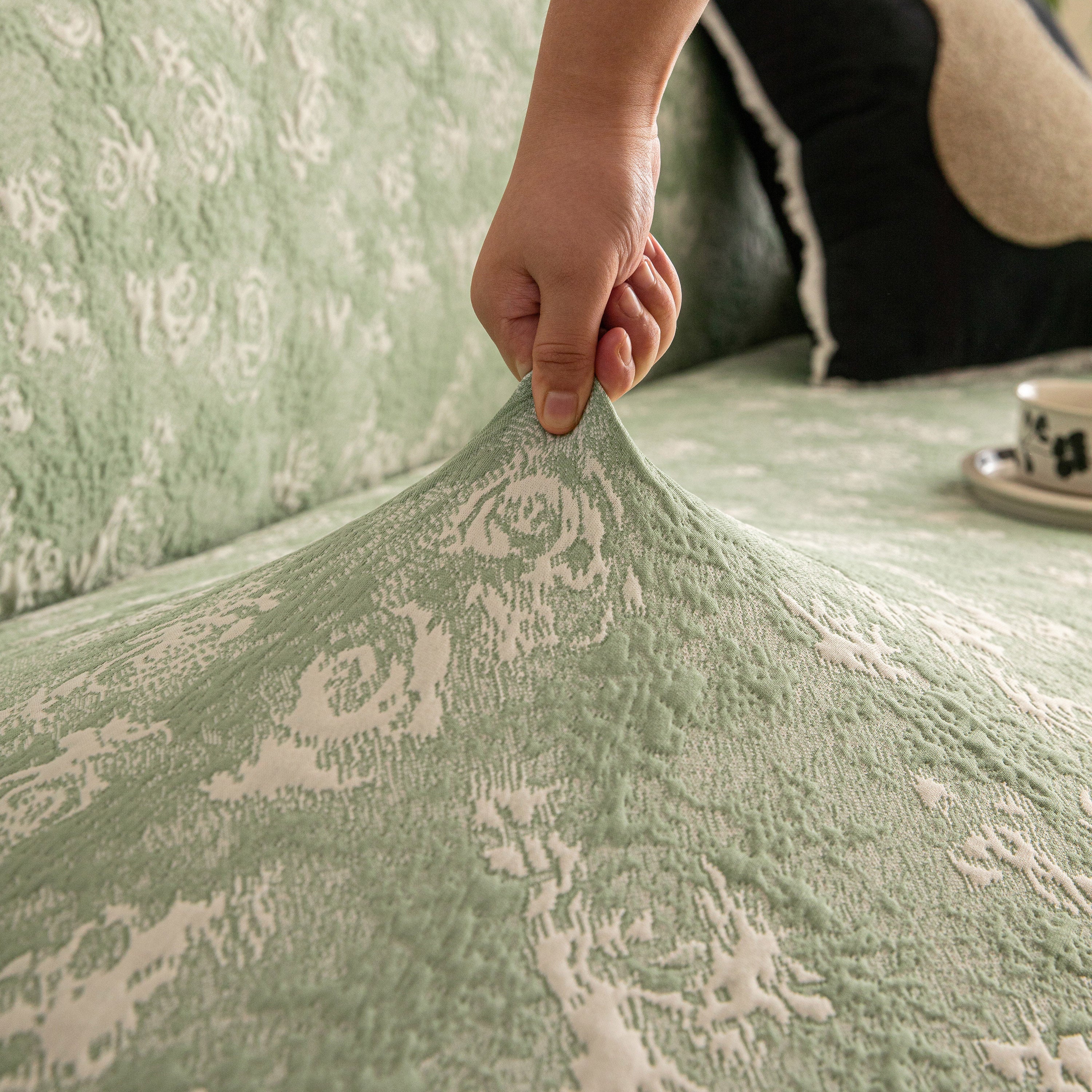 High Stretch Thick 3d Spacer Sofa Cover, Air-layer Jacquard Cushioned Couch Slipcover