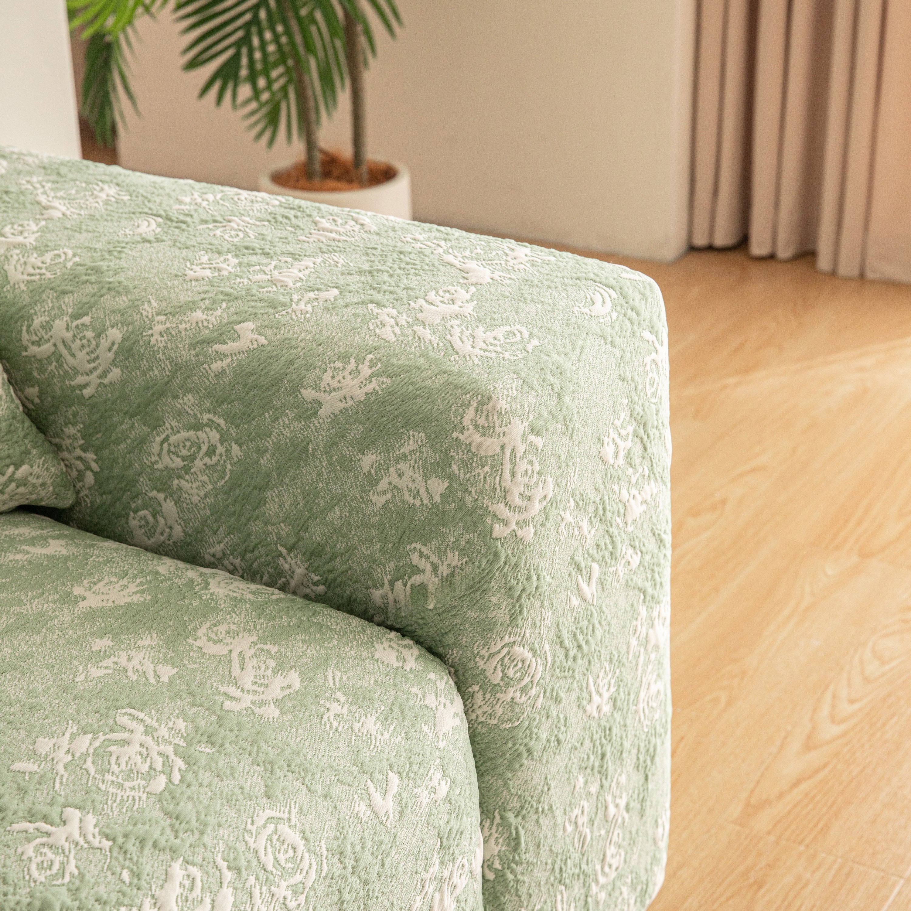 High Stretch Thick 3d Spacer Sofa Cover, Air-layer Jacquard Cushioned Couch Slipcover
