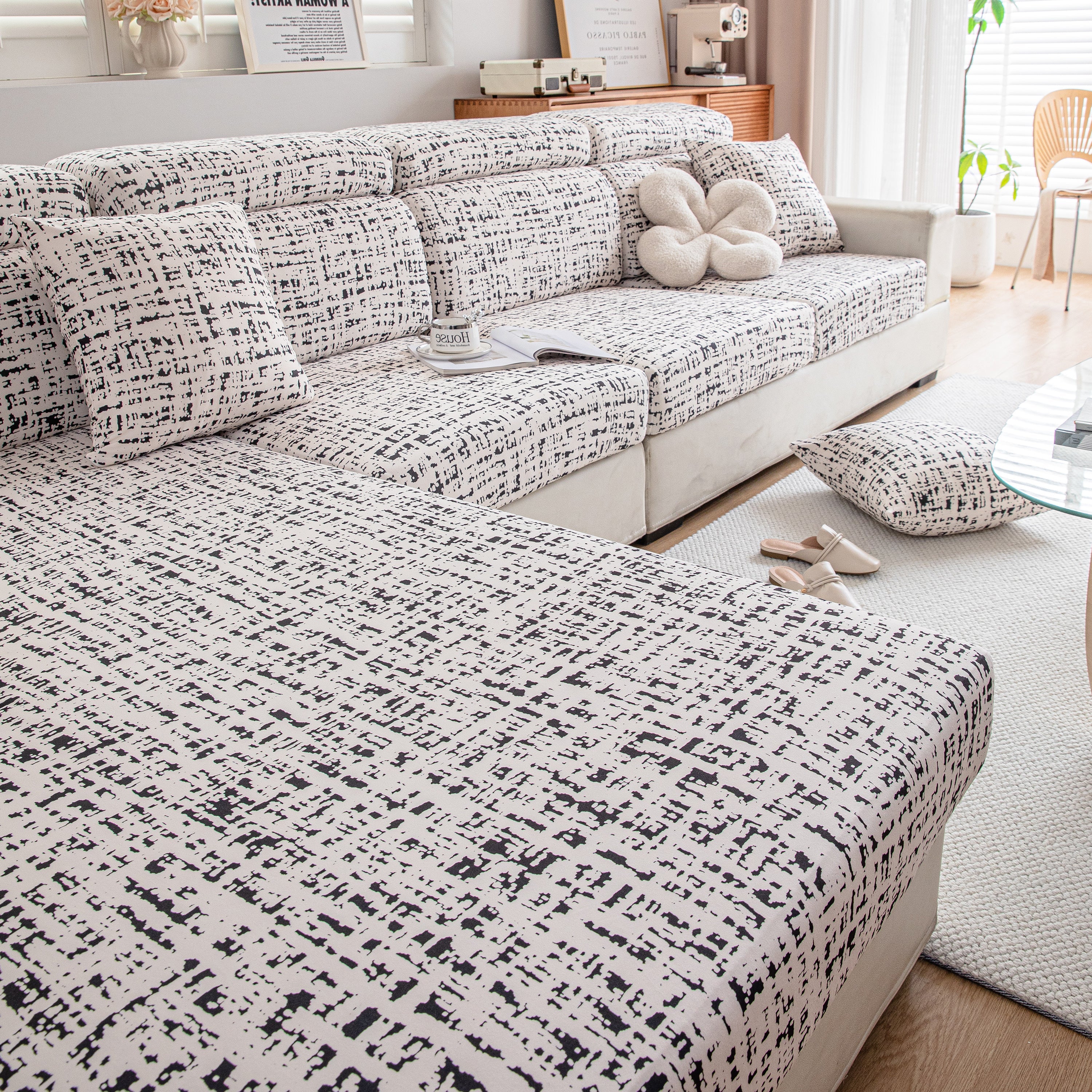 Stretch Individual Cushion Slipcovers, Furniture Protector With Elastic Bottom, Couch Cover Replacement