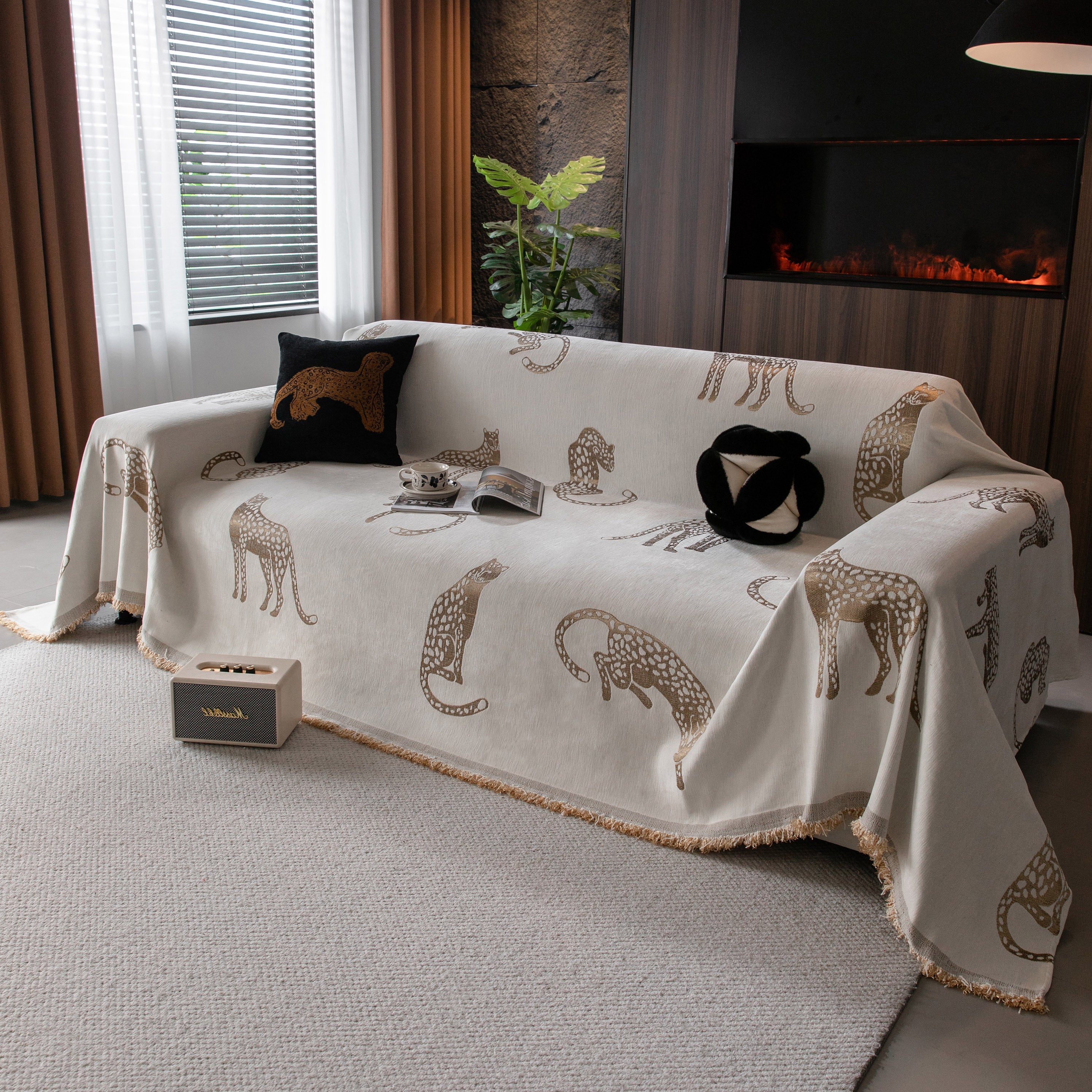 Leopard Sofa Cover Blanket Stylish Furniture Protector Throw For Couches & Loveseats