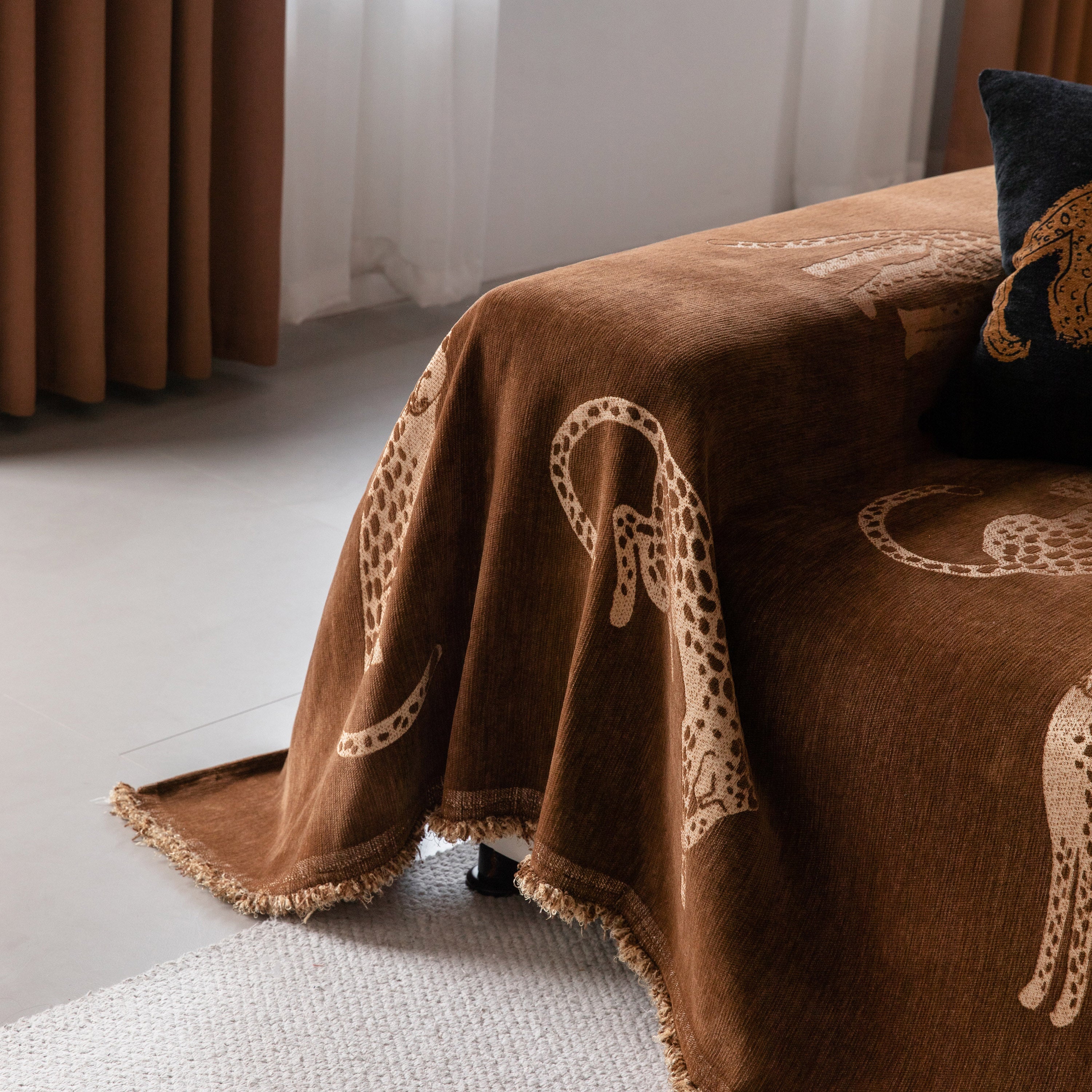 Leopard Sofa Cover Blanket Stylish Furniture Protector Throw For Couches & Loveseats