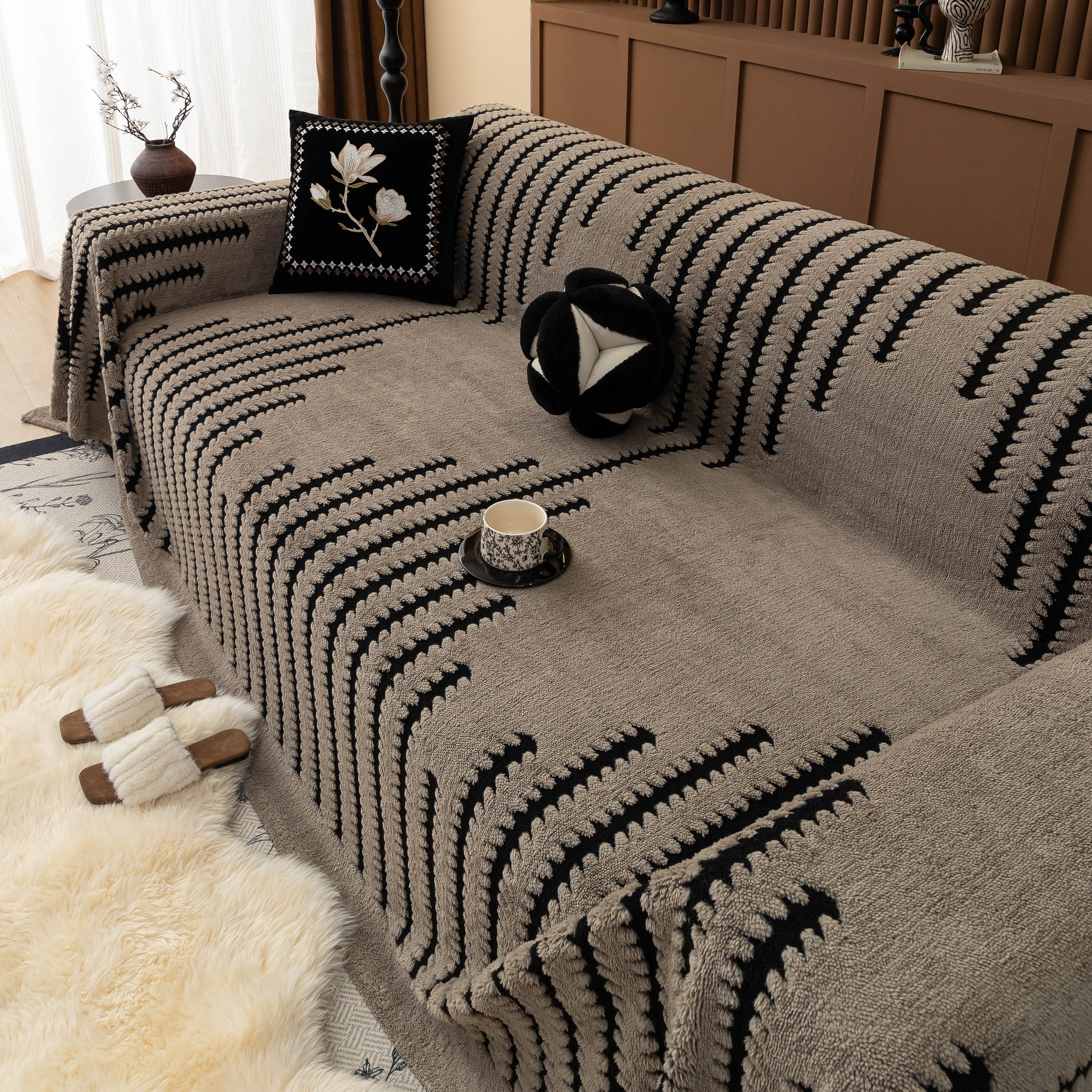 Jacquard Fleece Throw Blanket For Couch Plush Fuzzy Cozy Soft Blankets And Throws For Sofa