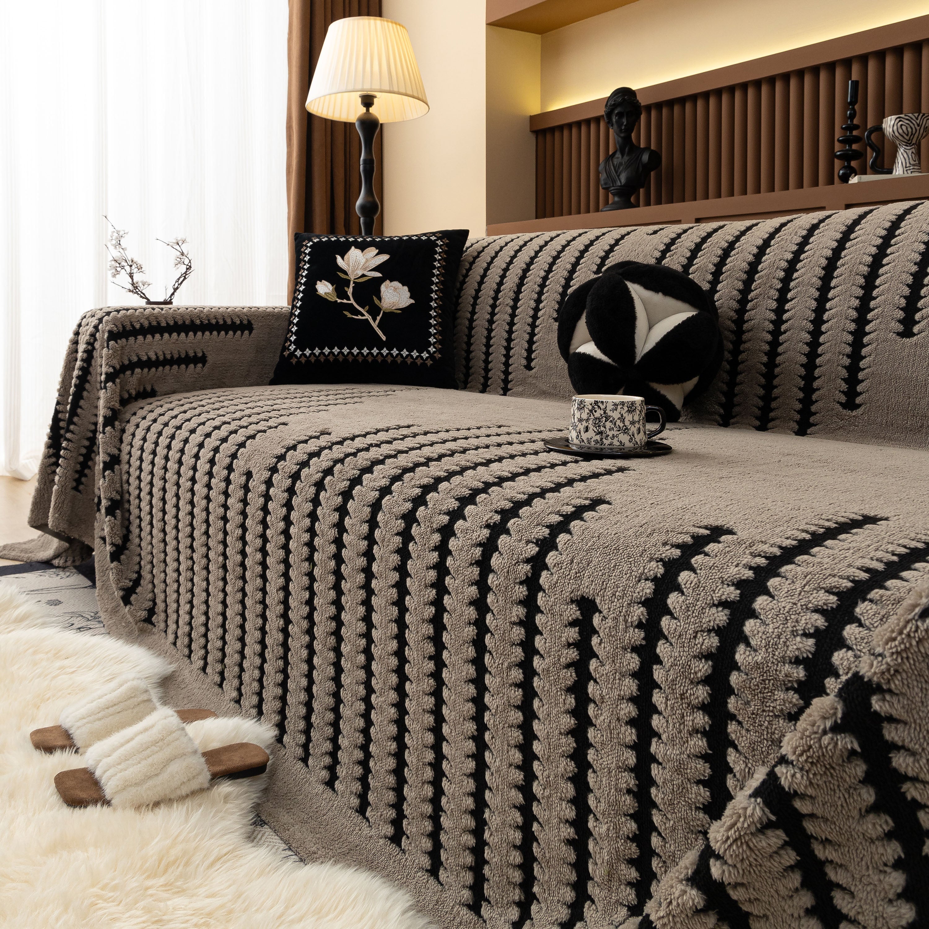 Jacquard Fleece Throw Blanket For Couch Plush Fuzzy Cozy Soft Blankets And Throws For Sofa