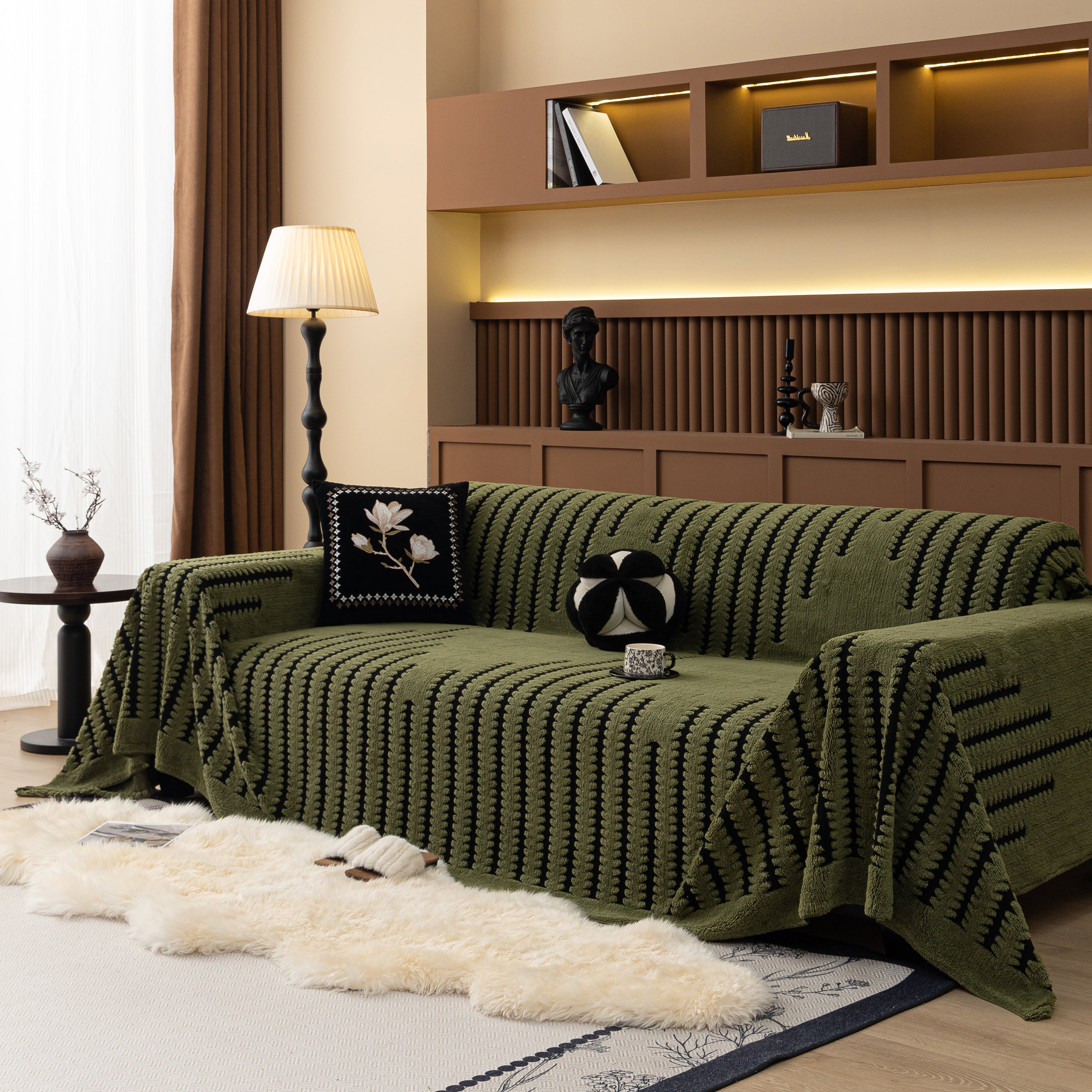 Jacquard Fleece Throw Blanket For Couch Plush Fuzzy Cozy Soft Blankets And Throws For Sofa