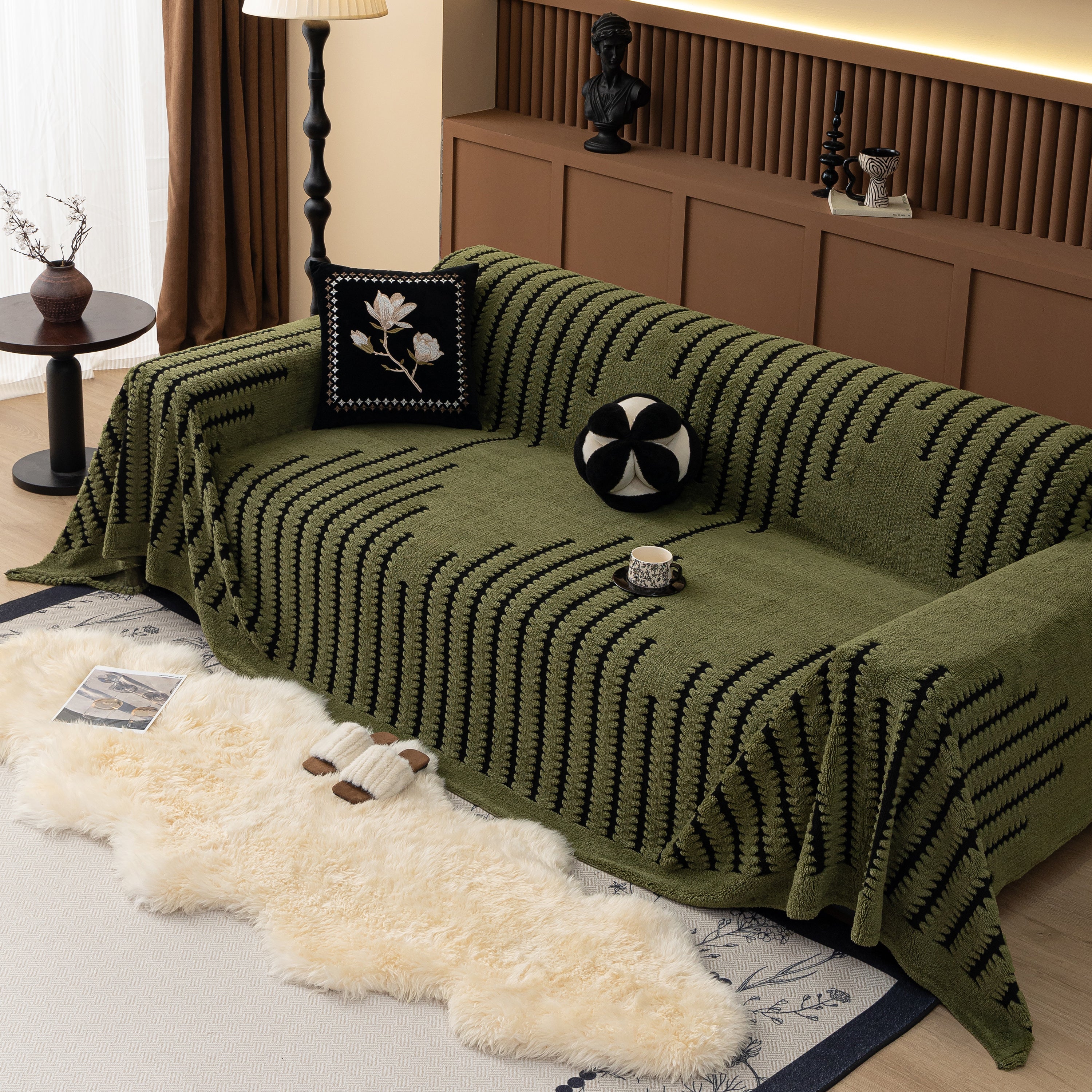 Jacquard Fleece Throw Blanket For Couch Plush Fuzzy Cozy Soft Blankets And Throws For Sofa