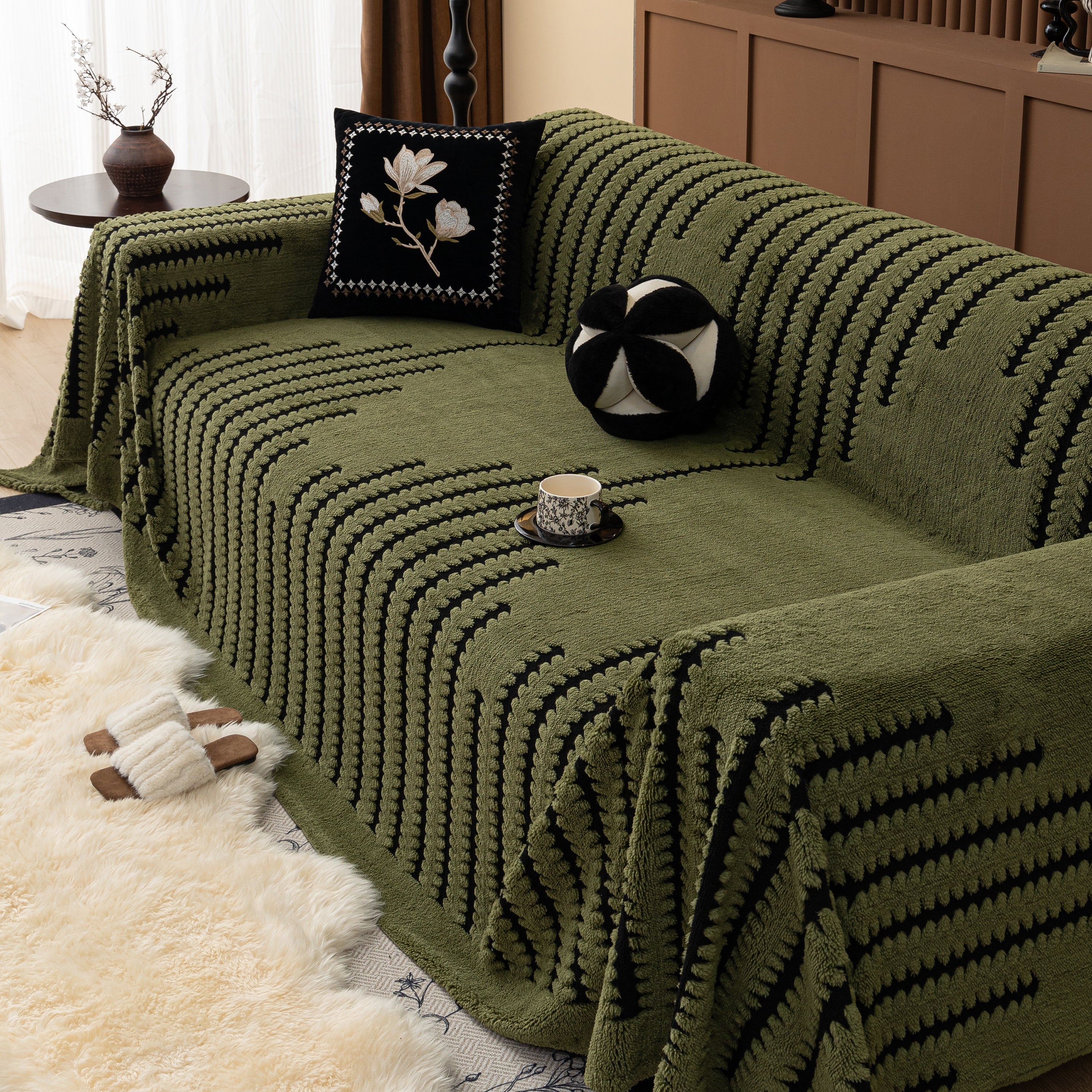 Jacquard Fleece Throw Blanket For Couch Plush Fuzzy Cozy Soft Blankets And Throws For Sofa