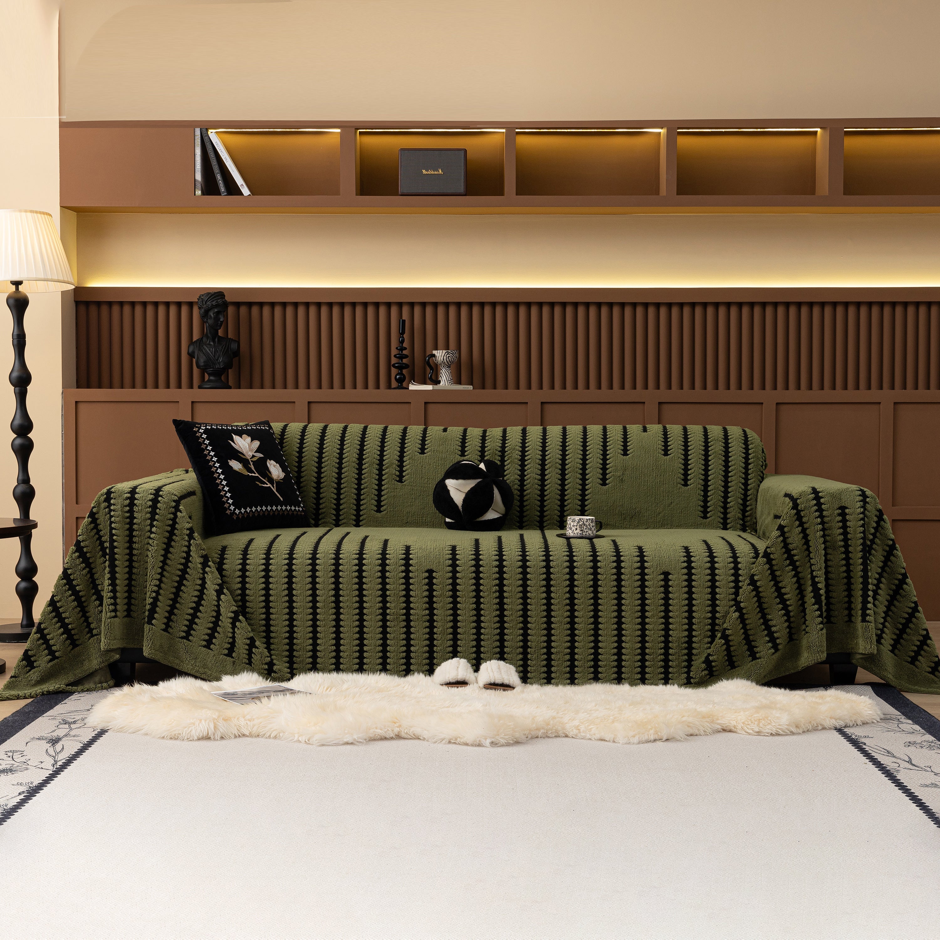 Jacquard Fleece Throw Blanket For Couch Plush Fuzzy Cozy Soft Blankets And Throws For Sofa