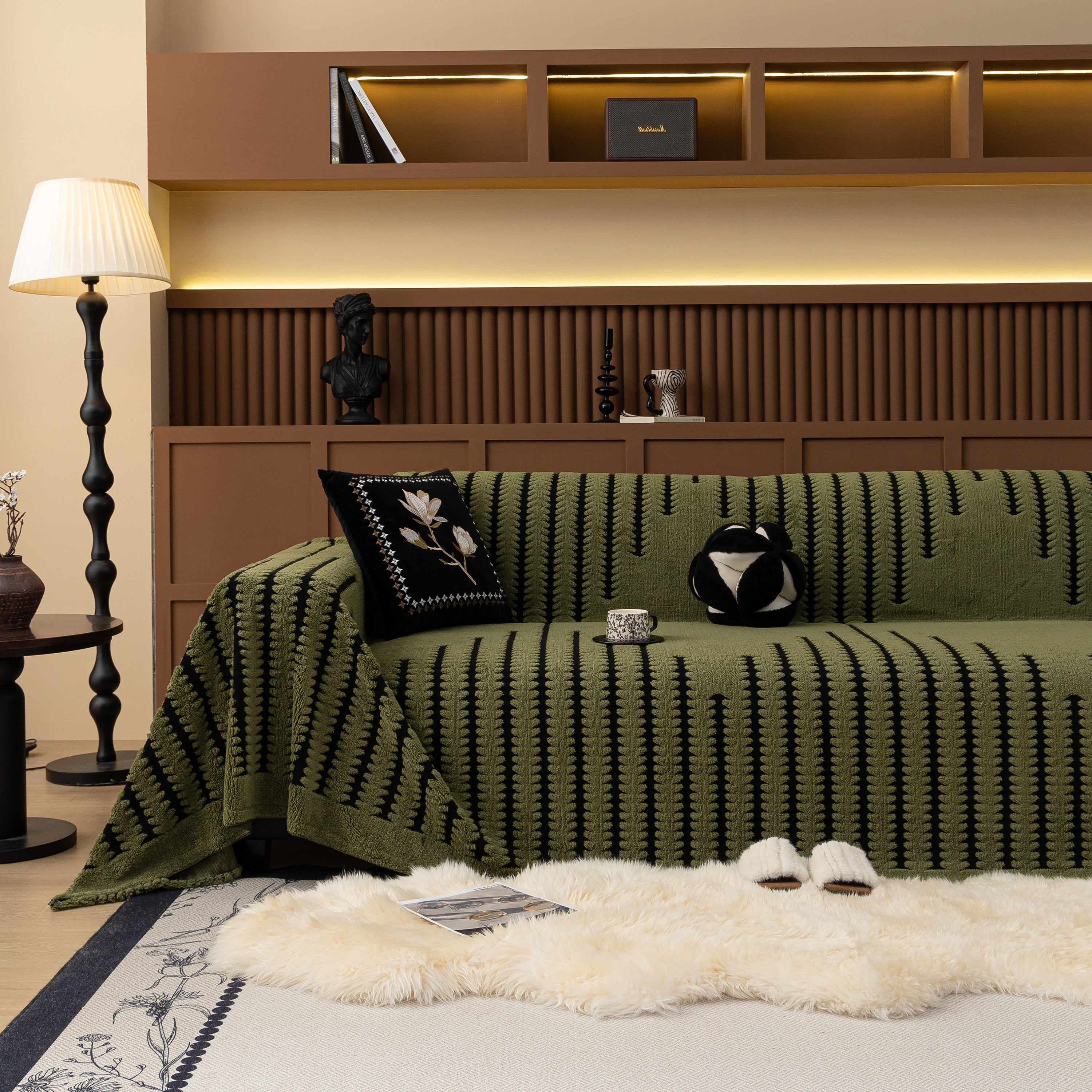 Jacquard Fleece Throw Blanket For Couch Plush Fuzzy Cozy Soft Blankets And Throws For Sofa
