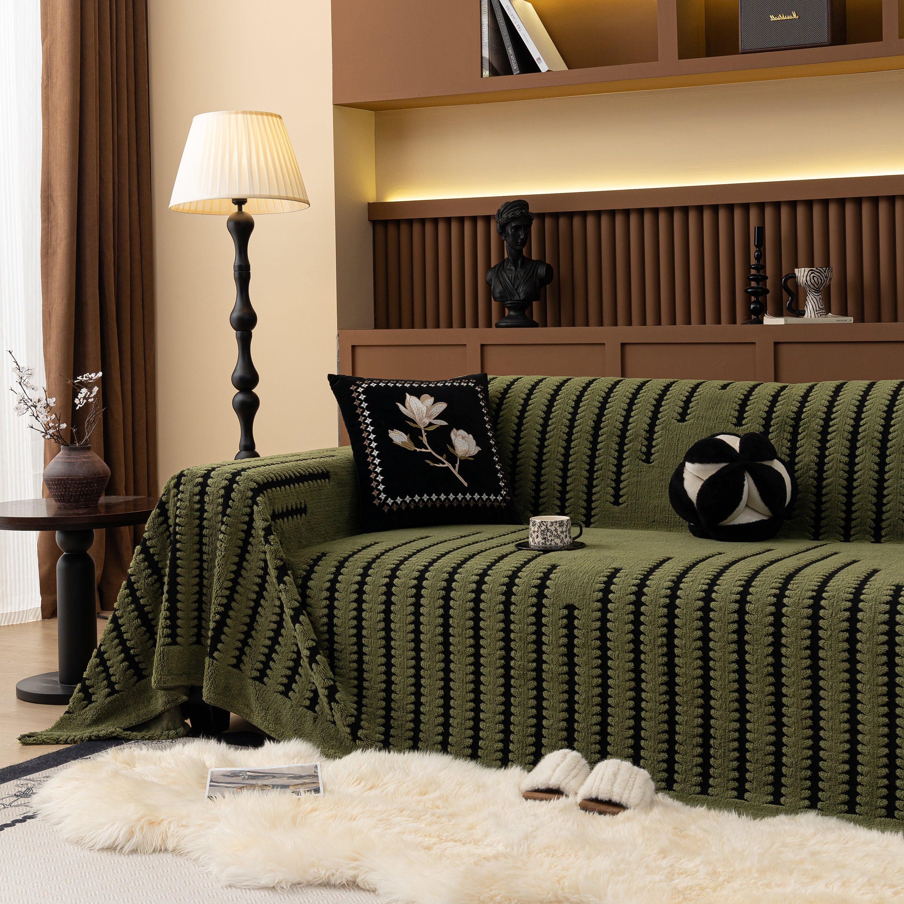 Jacquard Fleece Throw Blanket For Couch Plush Fuzzy Cozy Soft Blankets And Throws For Sofa