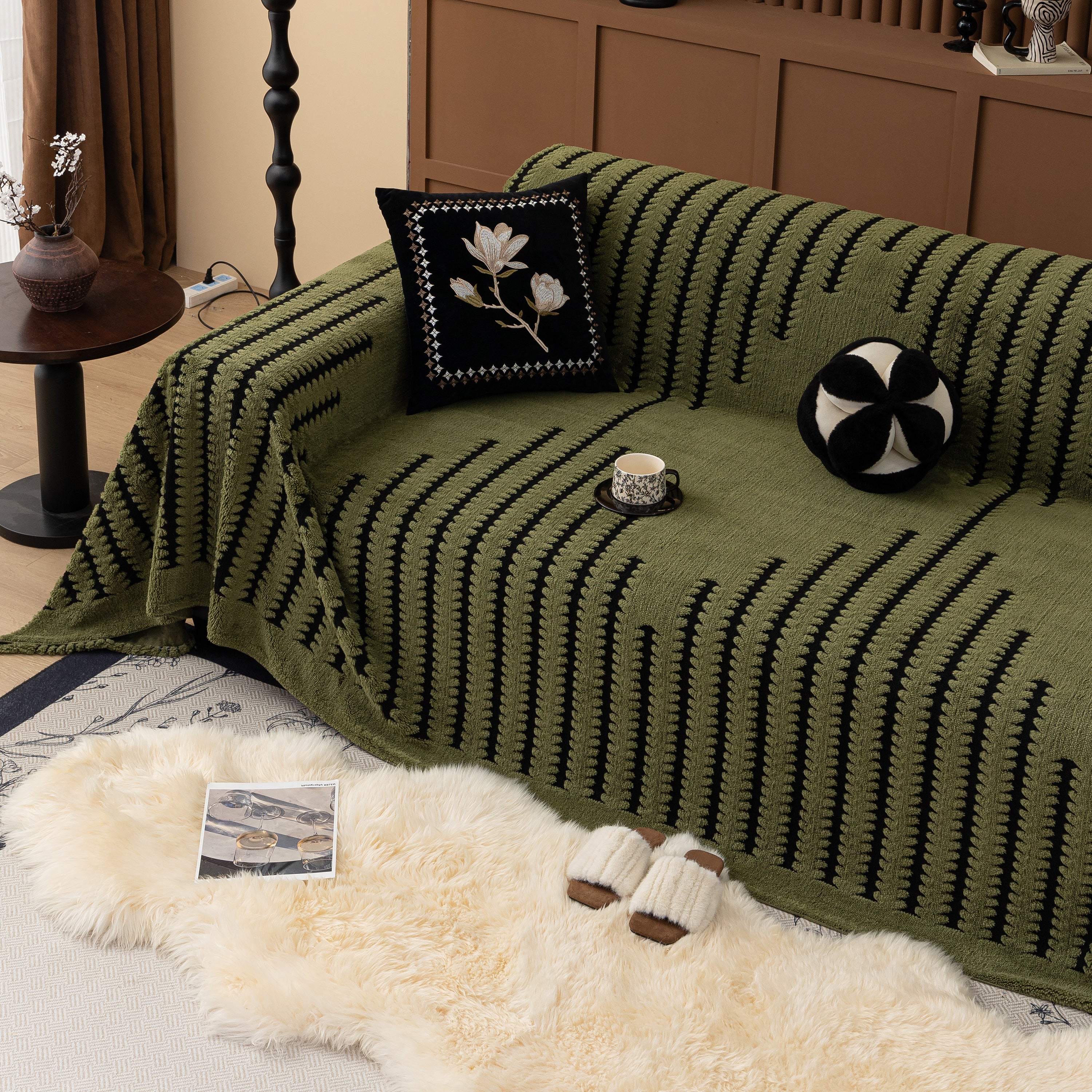 Jacquard Fleece Throw Blanket For Couch Plush Fuzzy Cozy Soft Blankets And Throws For Sofa