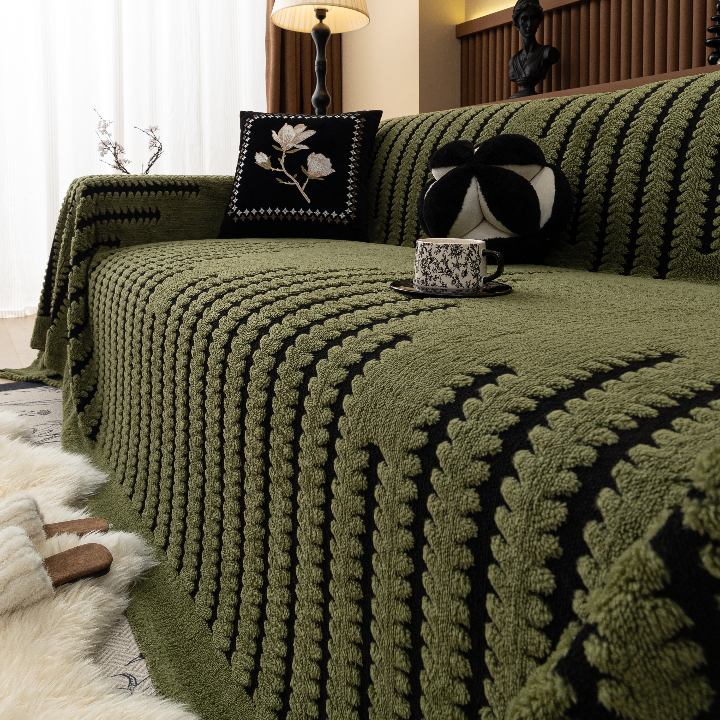 Jacquard Fleece Throw Blanket For Couch Plush Fuzzy Cozy Soft Blankets And Throws For Sofa