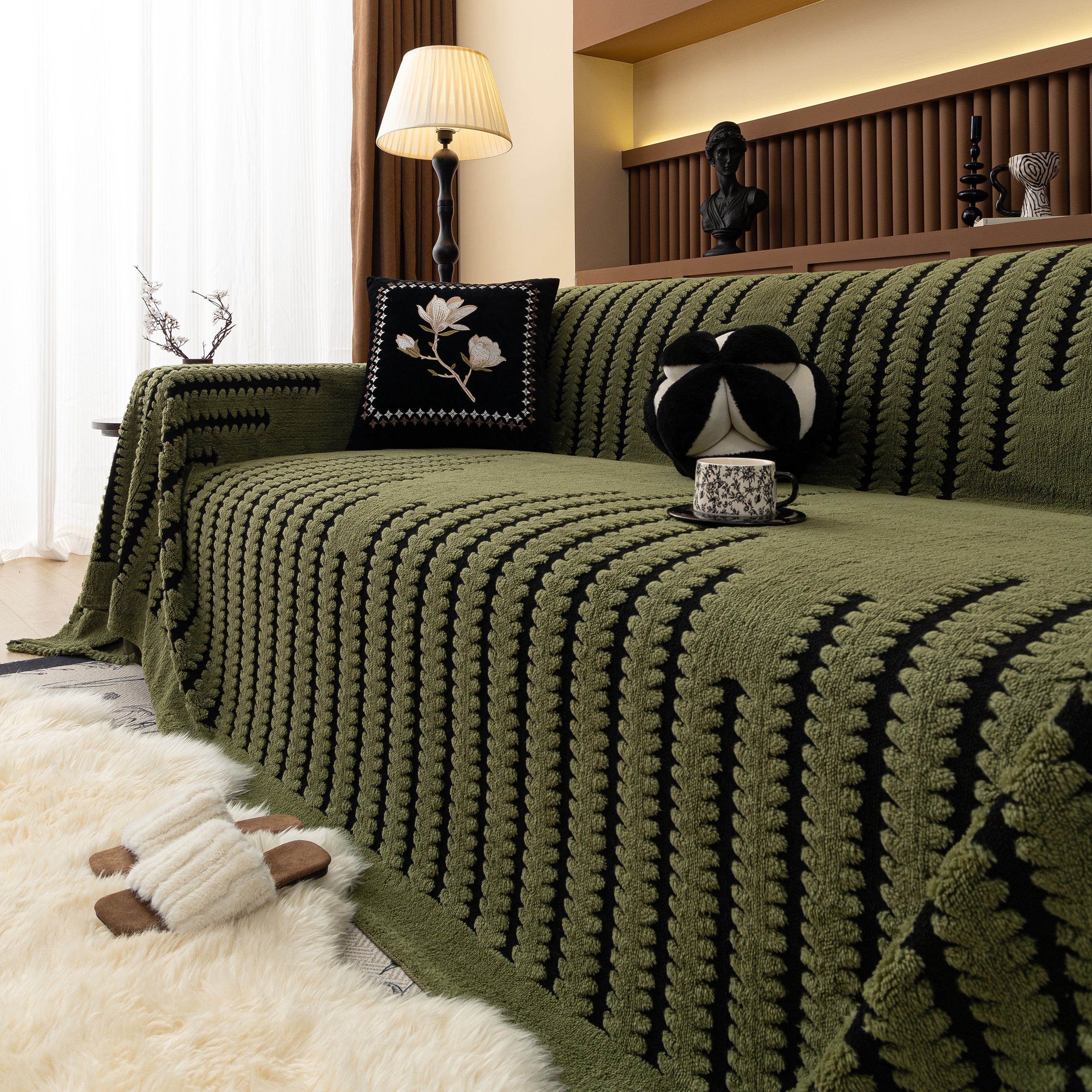 Jacquard Fleece Throw Blanket For Couch Plush Fuzzy Cozy Soft Blankets And Throws For Sofa