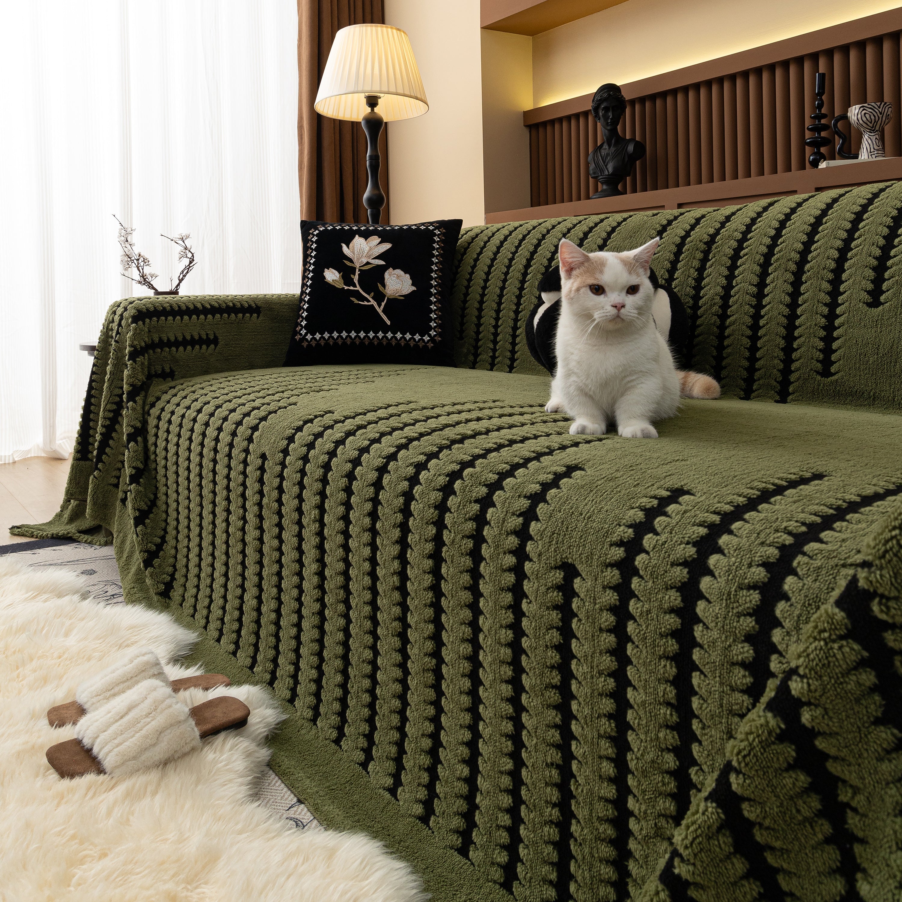 Jacquard Fleece Throw Blanket For Couch Plush Fuzzy Cozy Soft Blankets And Throws For Sofa