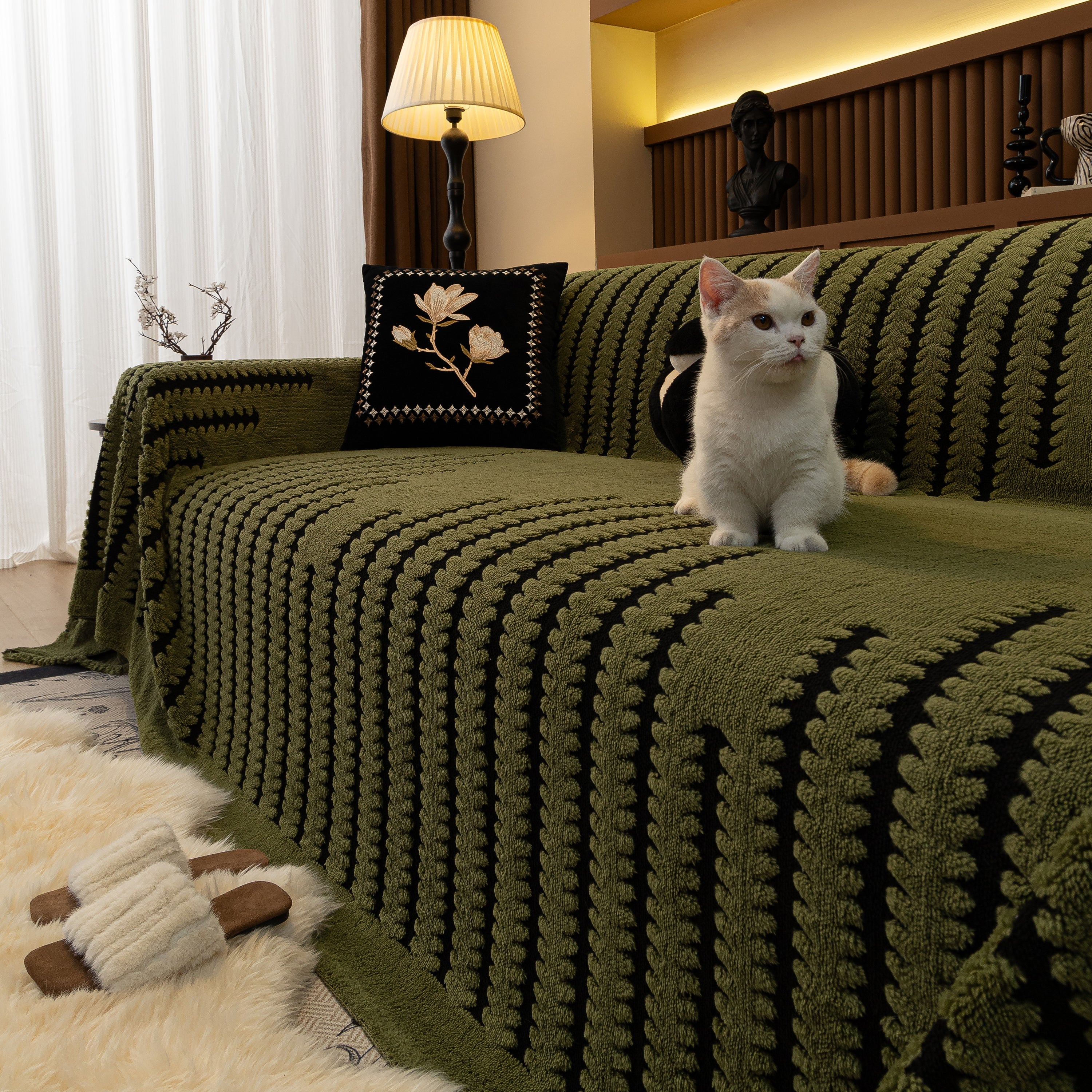 Jacquard Fleece Throw Blanket For Couch Plush Fuzzy Cozy Soft Blankets And Throws For Sofa