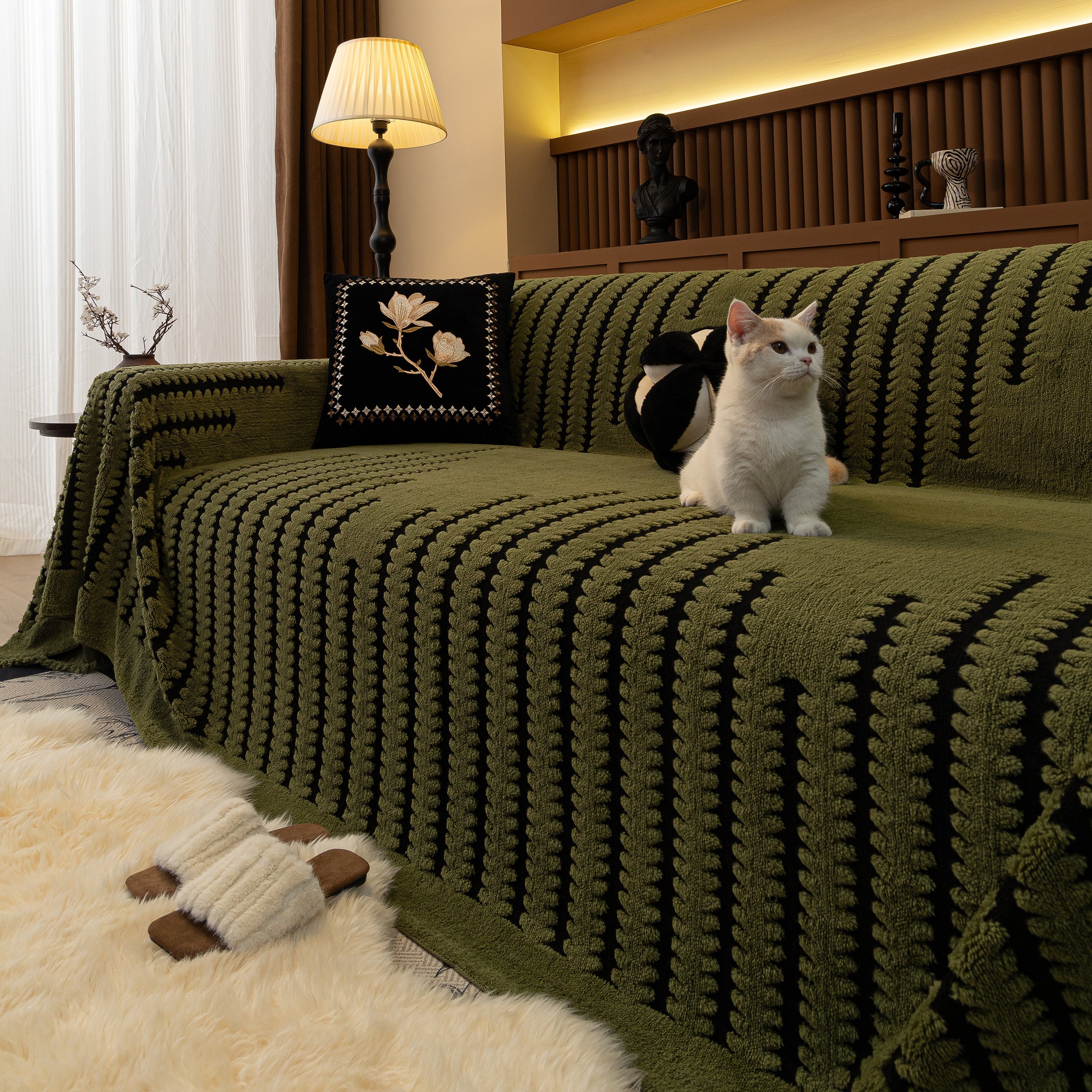 Jacquard Fleece Throw Blanket For Couch Plush Fuzzy Cozy Soft Blankets And Throws For Sofa