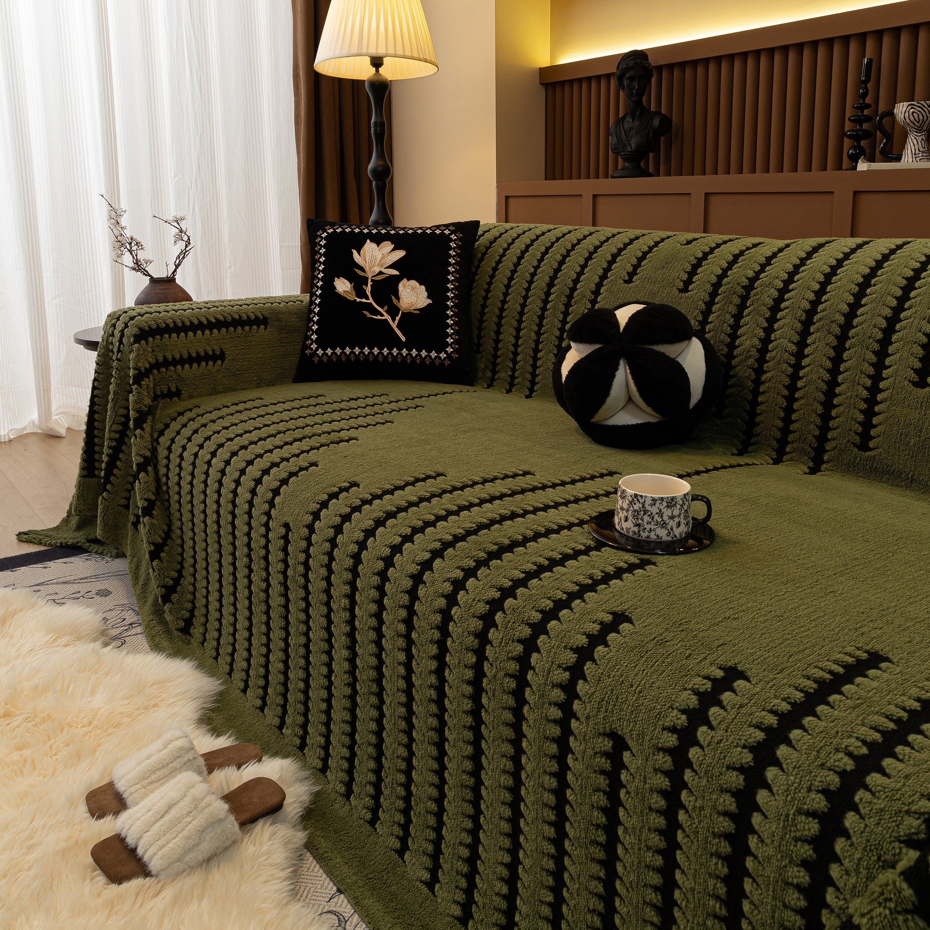 Jacquard Fleece Throw Blanket For Couch Plush Fuzzy Cozy Soft Blankets And Throws For Sofa