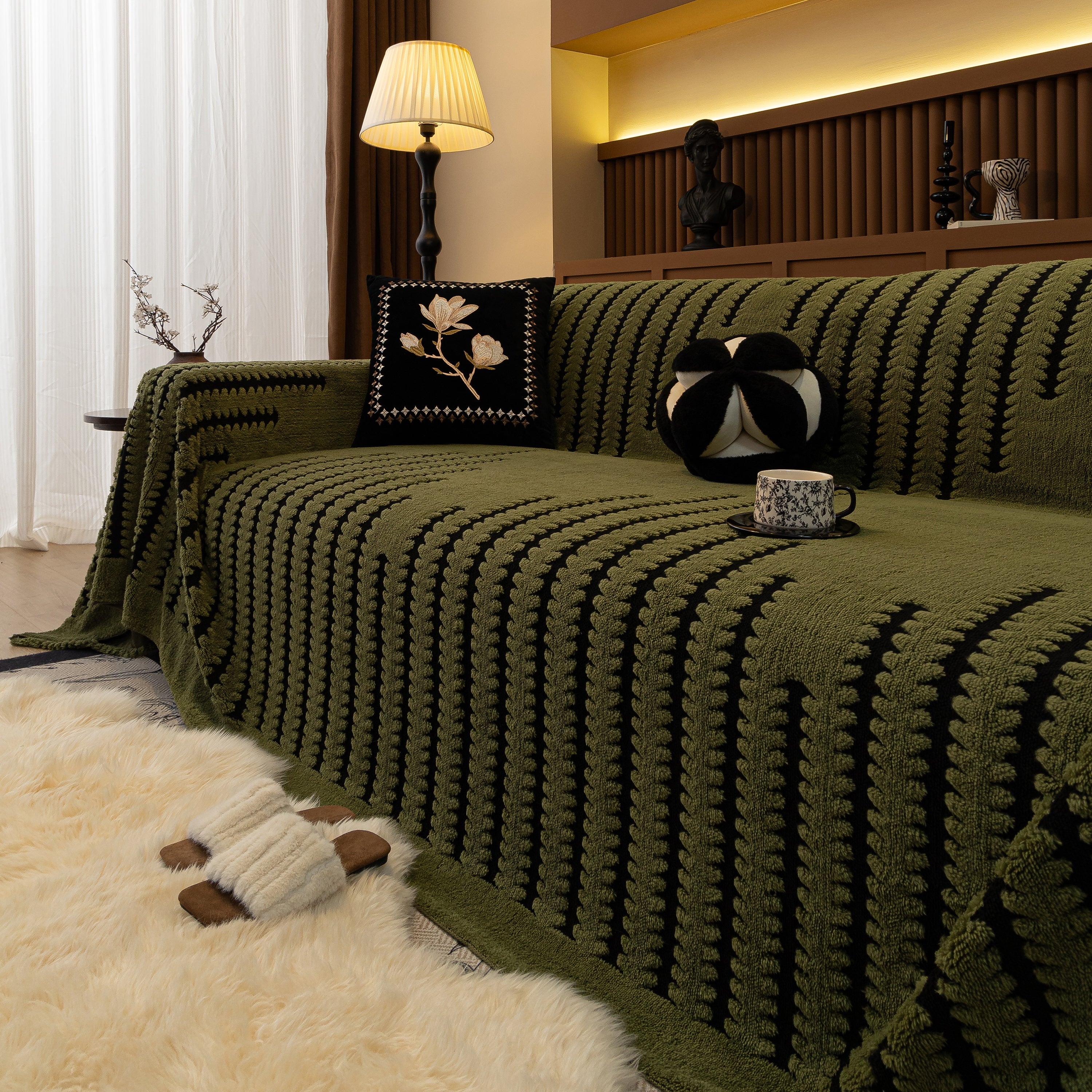 Jacquard Fleece Throw Blanket For Couch Plush Fuzzy Cozy Soft Blankets And Throws For Sofa