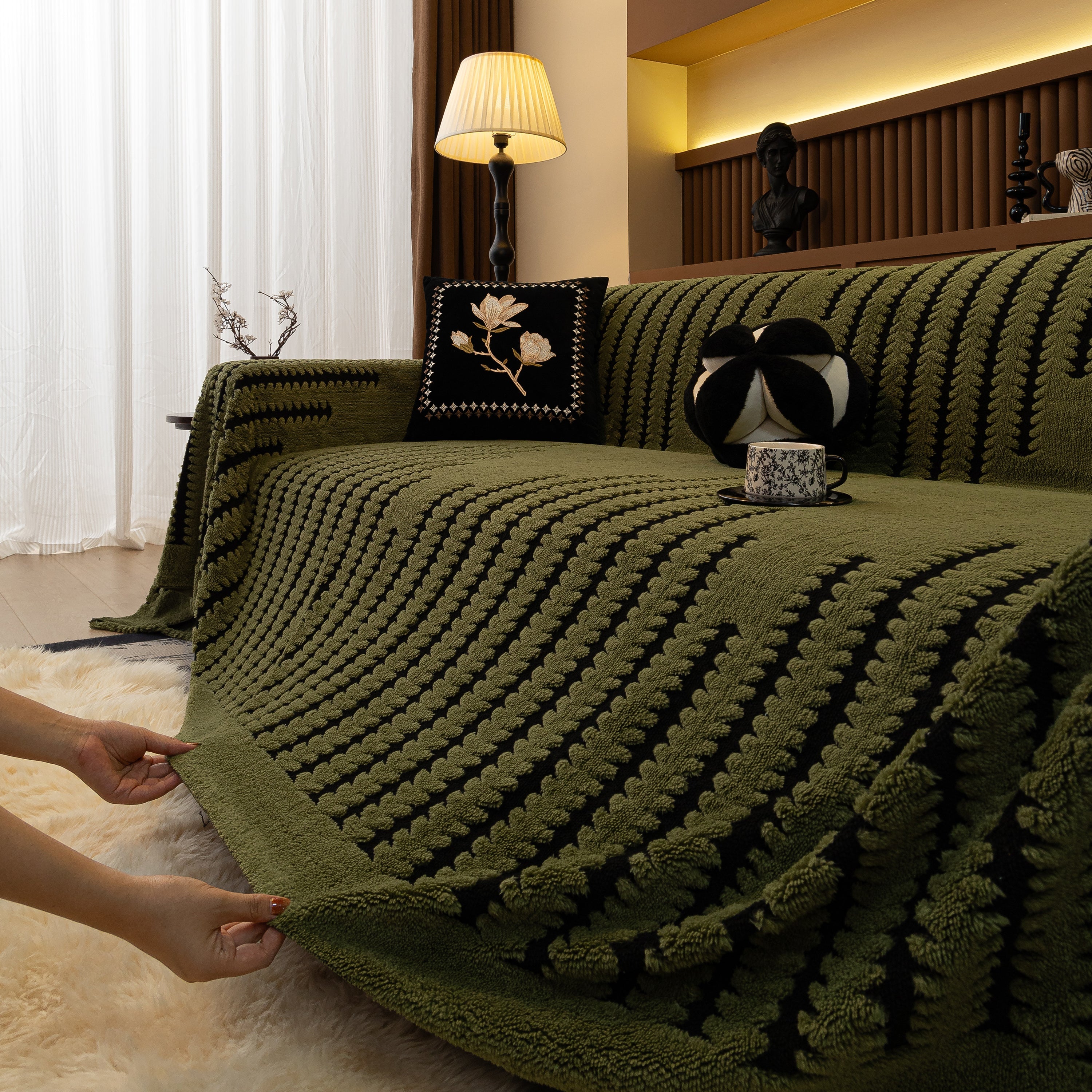 Jacquard Fleece Throw Blanket For Couch Plush Fuzzy Cozy Soft Blankets And Throws For Sofa