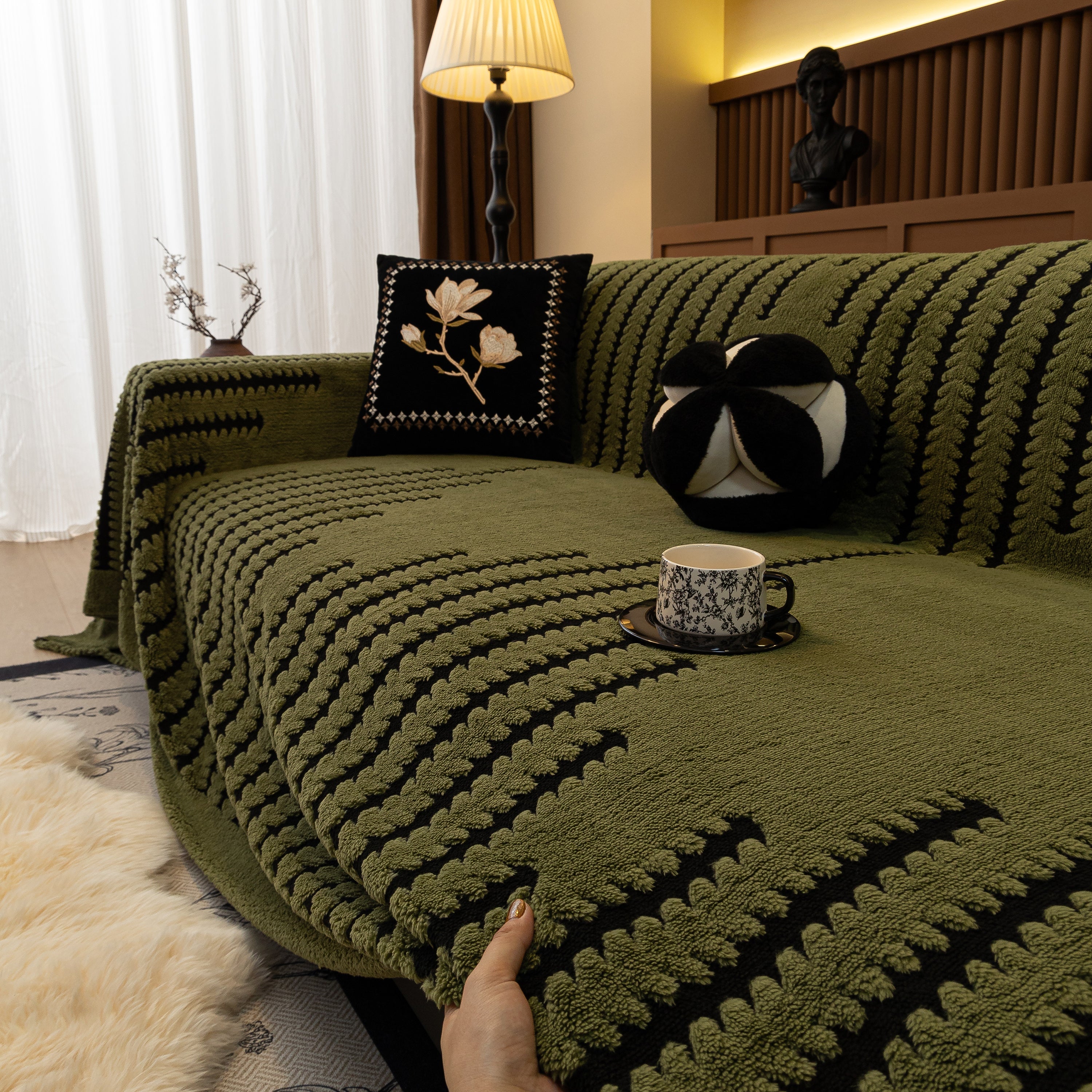 Jacquard Fleece Throw Blanket For Couch Plush Fuzzy Cozy Soft Blankets And Throws For Sofa