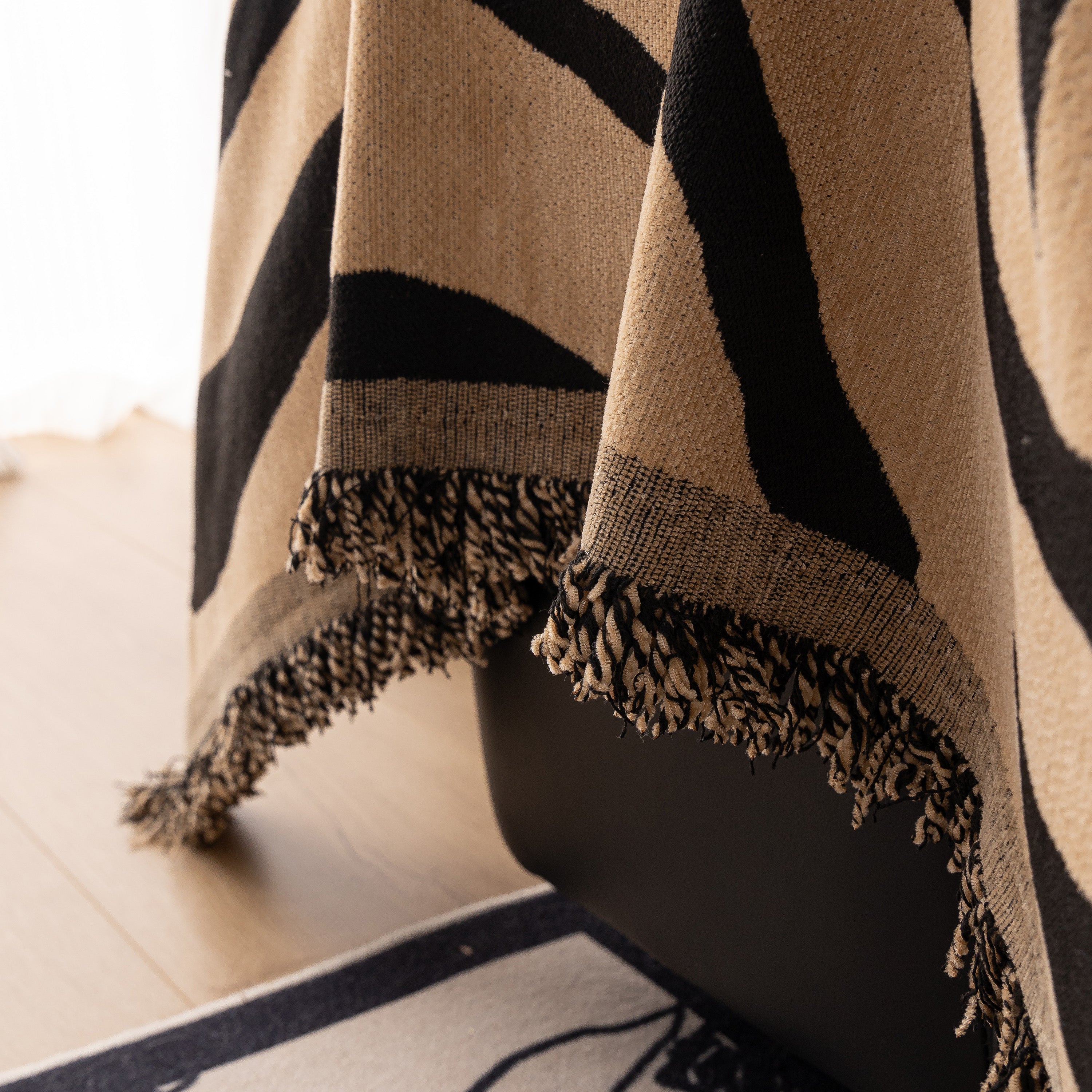 Zebra Striped Chenille Throw Sofa Cover Full-cover Decorative Furniture Slipcover