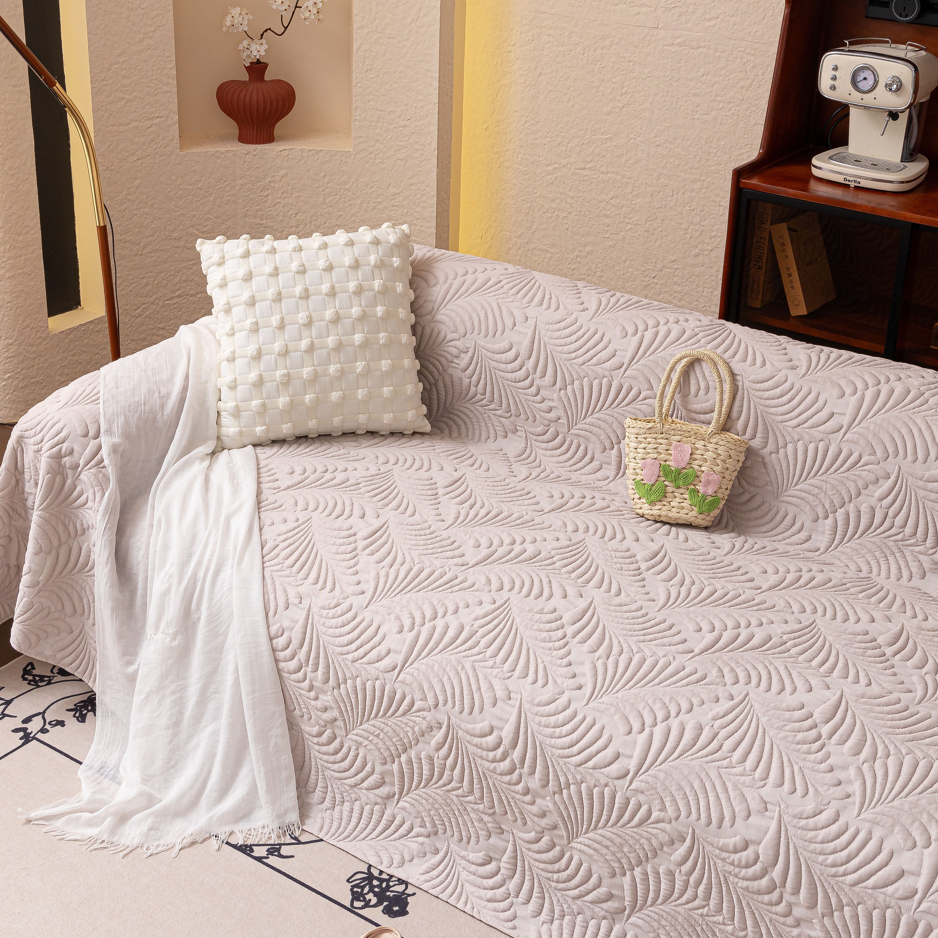 Cooling Quilted Non-slip Furniture Protector For Pets & Kids, Washable Sofa Slipcover