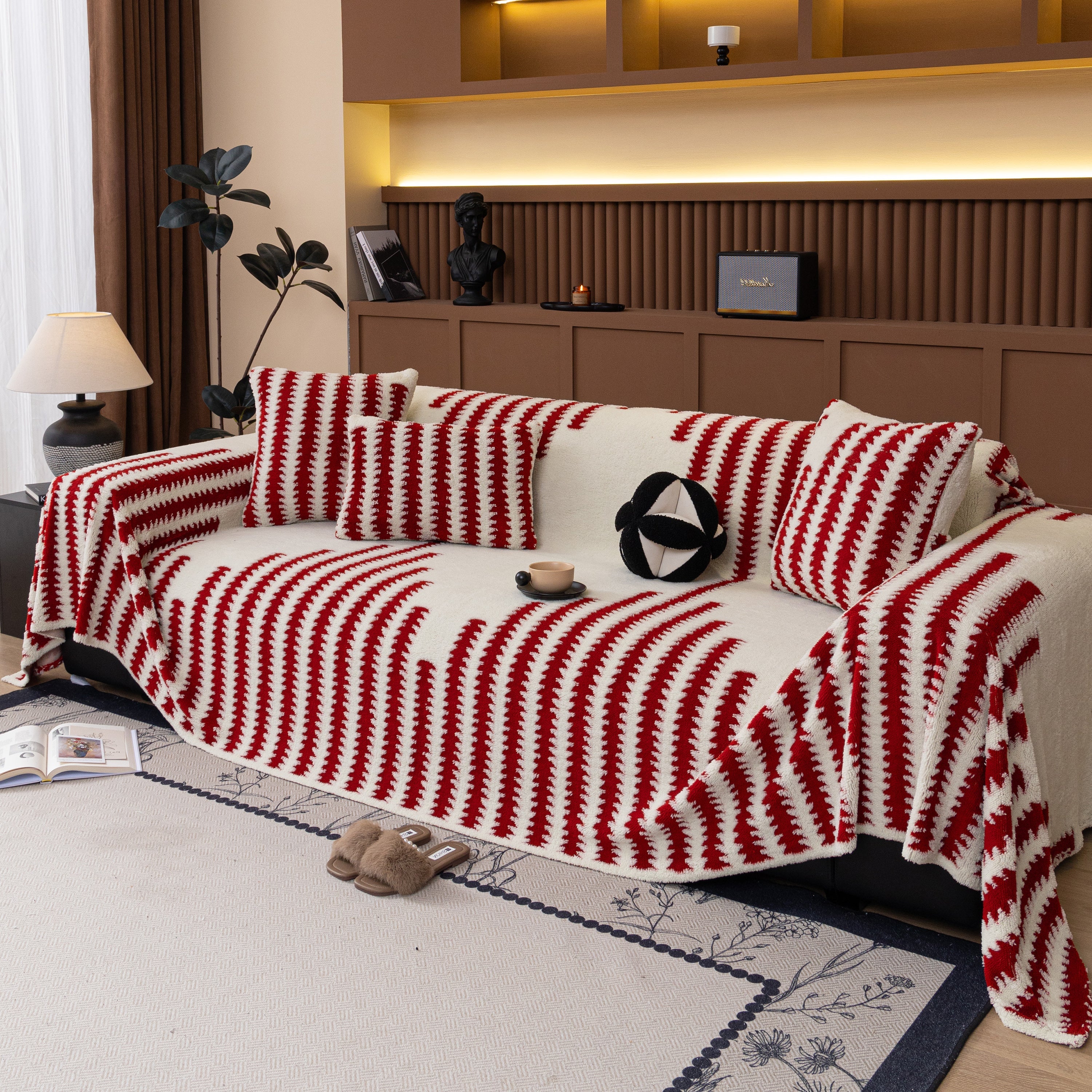 Jacquard Fleece Throw Blanket For Couch Plush Fuzzy Cozy Soft Blankets And Throws For Sofa