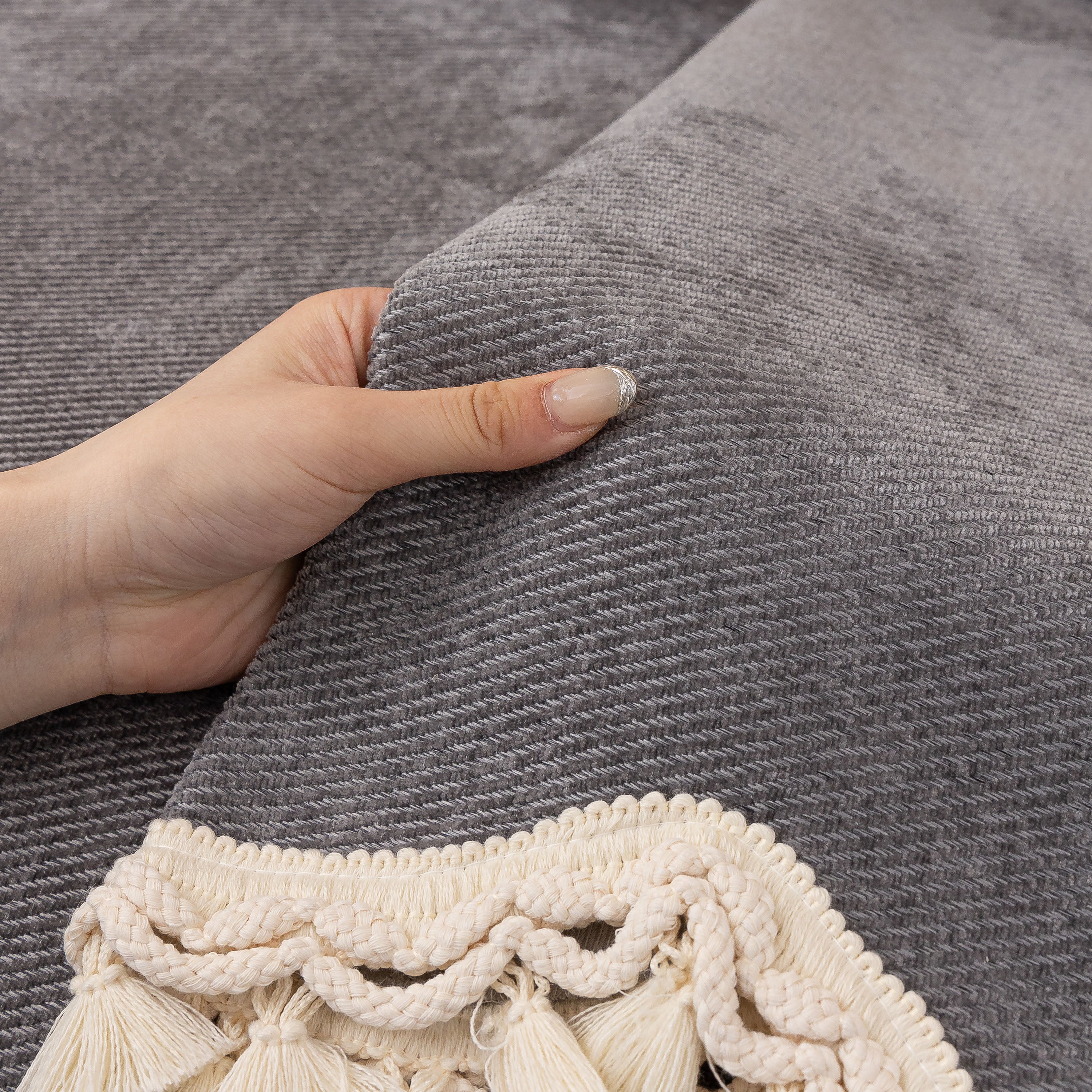 Chenille Sofa Cover Towel – Non-slip, Washable Pets Couch Protector With Tassels
