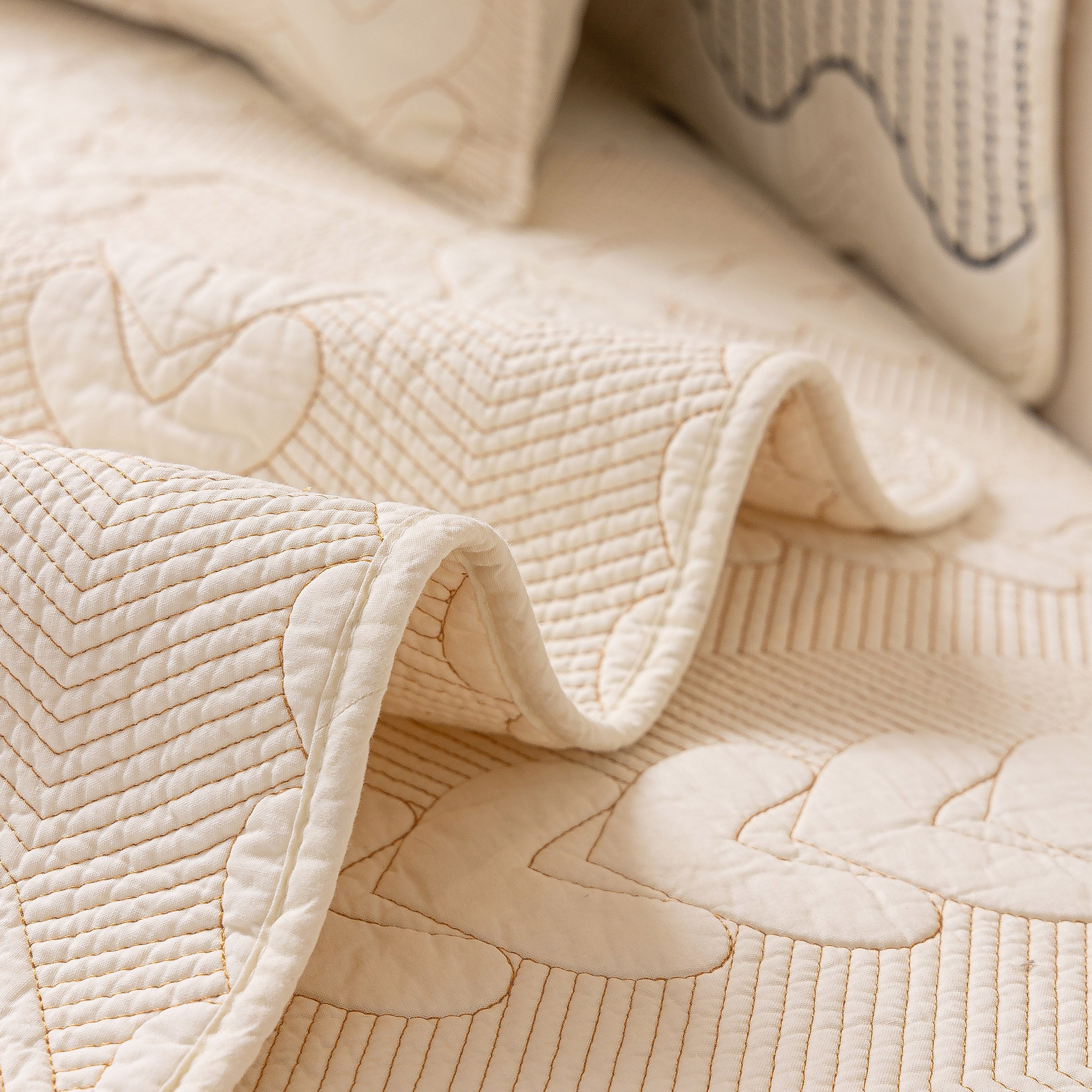 3d Quilted Thick Cotton Sofa Cover Non-slip Couch Throw For Fabric & Leather Sofas