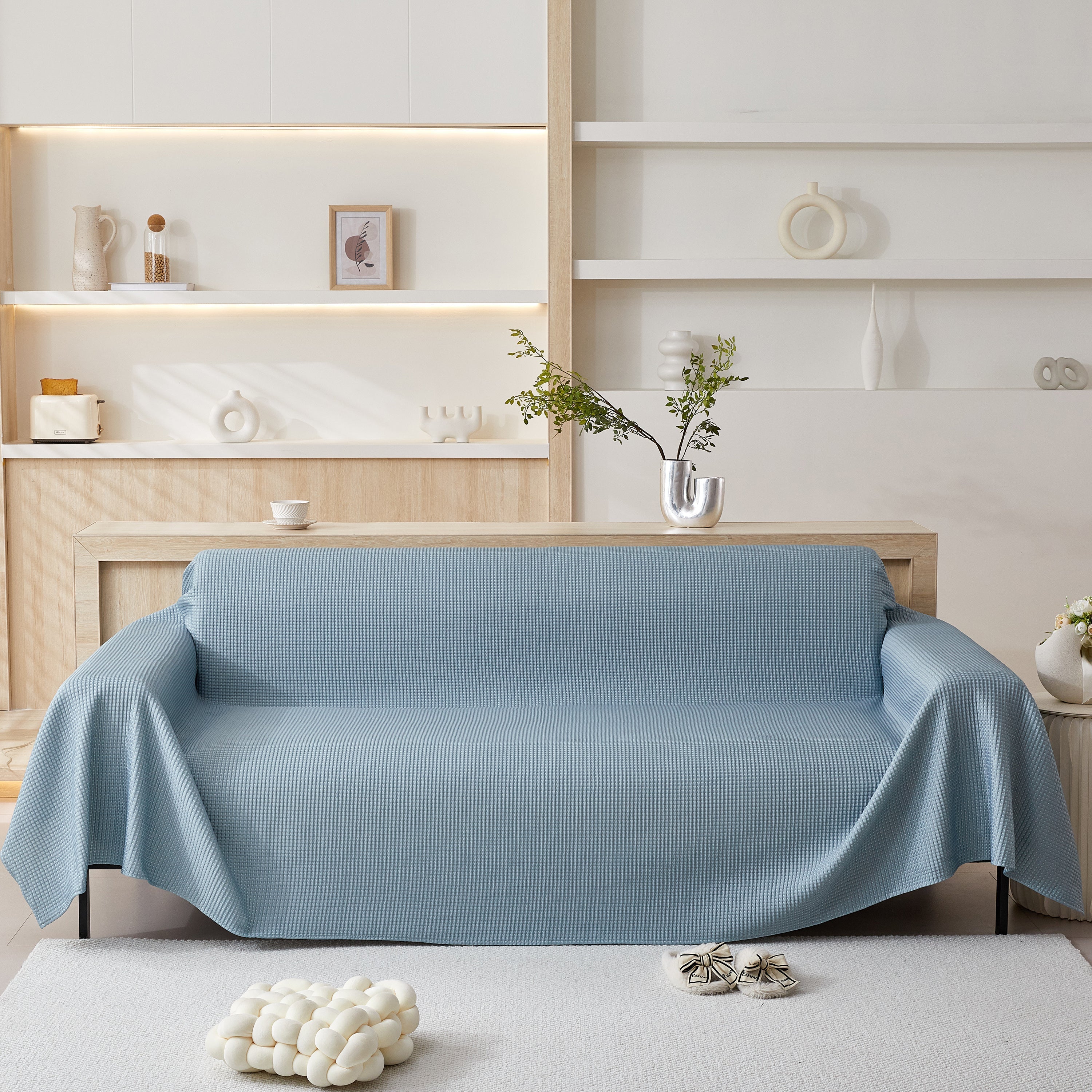 Cooling Comfy Throw Sofa Cover, Textured & Breathable, Multi-use Decorative Couch Covers For Summer