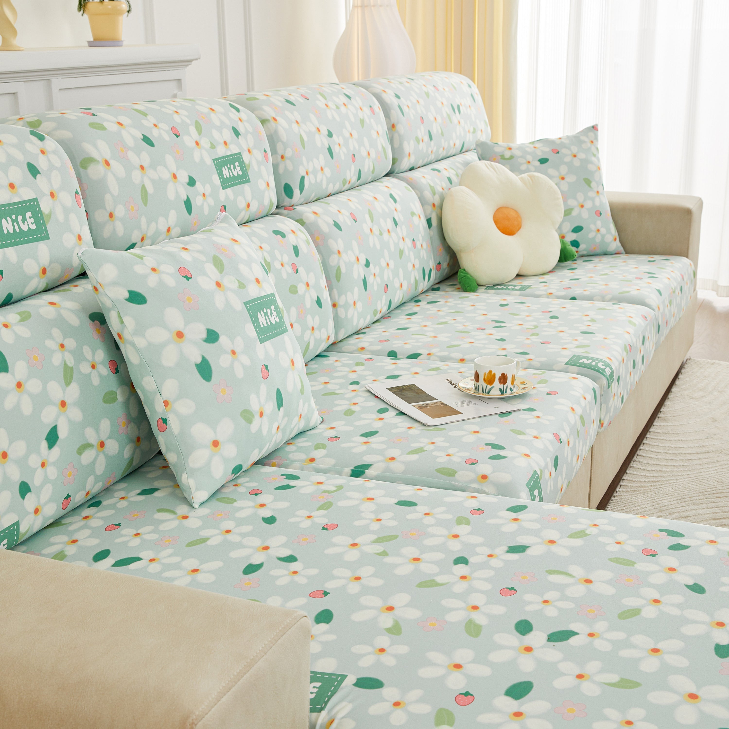 Stretch Individual Cushion Slipcovers, Furniture Protector With Elastic Bottom, Couch Cover Replacement