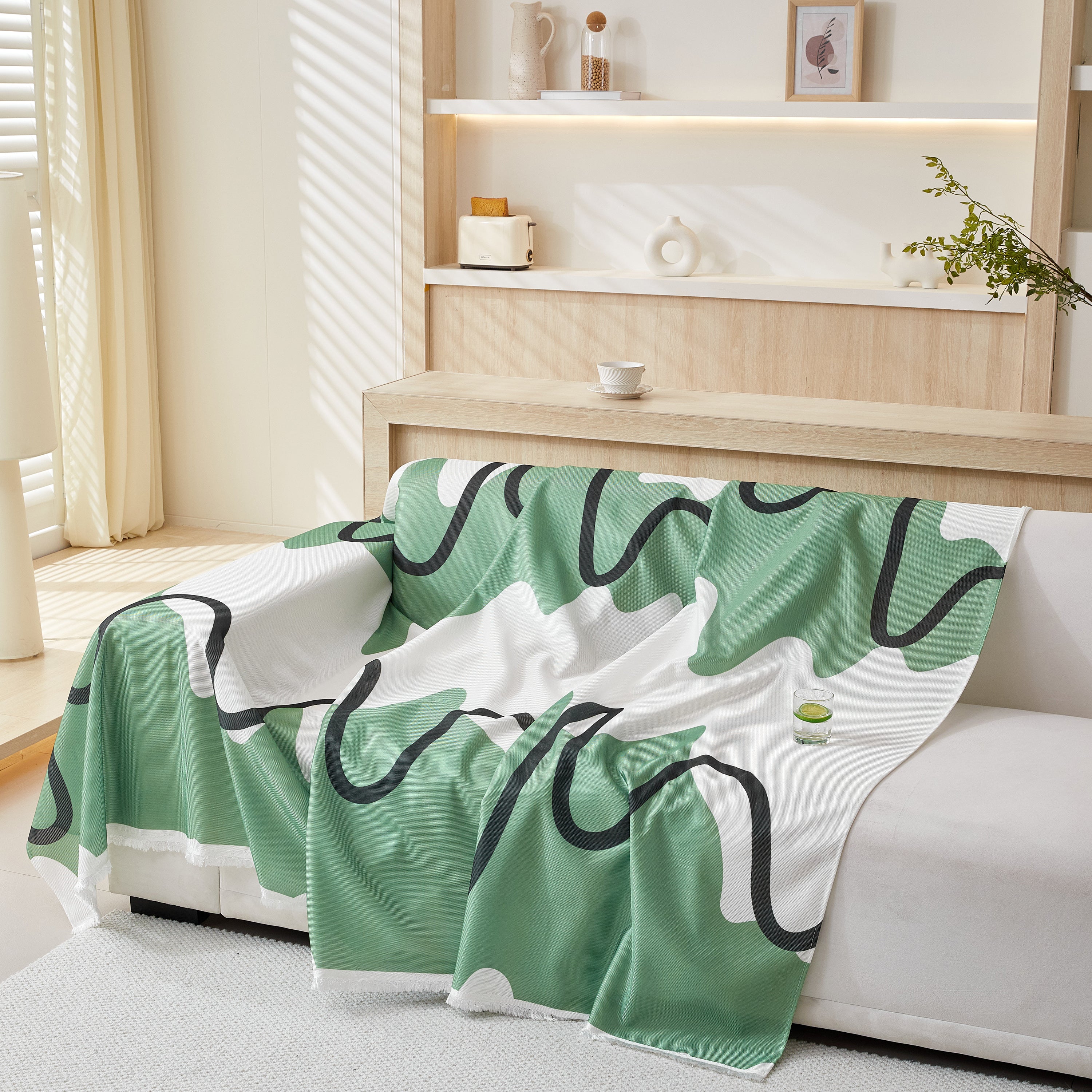 Lightweight Washed Soft Breathable Throw Blanket Perfect For Summer, Great Blanket Layer For Couch