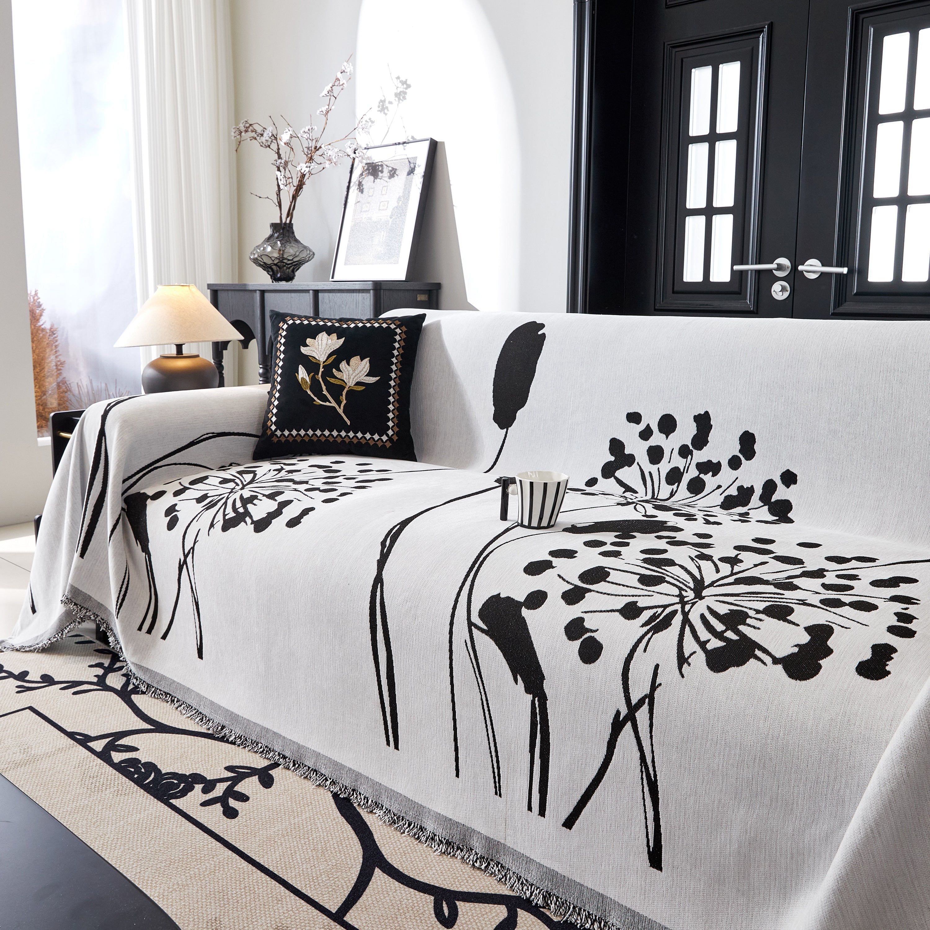 Dandelion Blanket Throw For Sofas Chenille Furniture Couch Cover, Couch Cushion Cover For Kids, Pets