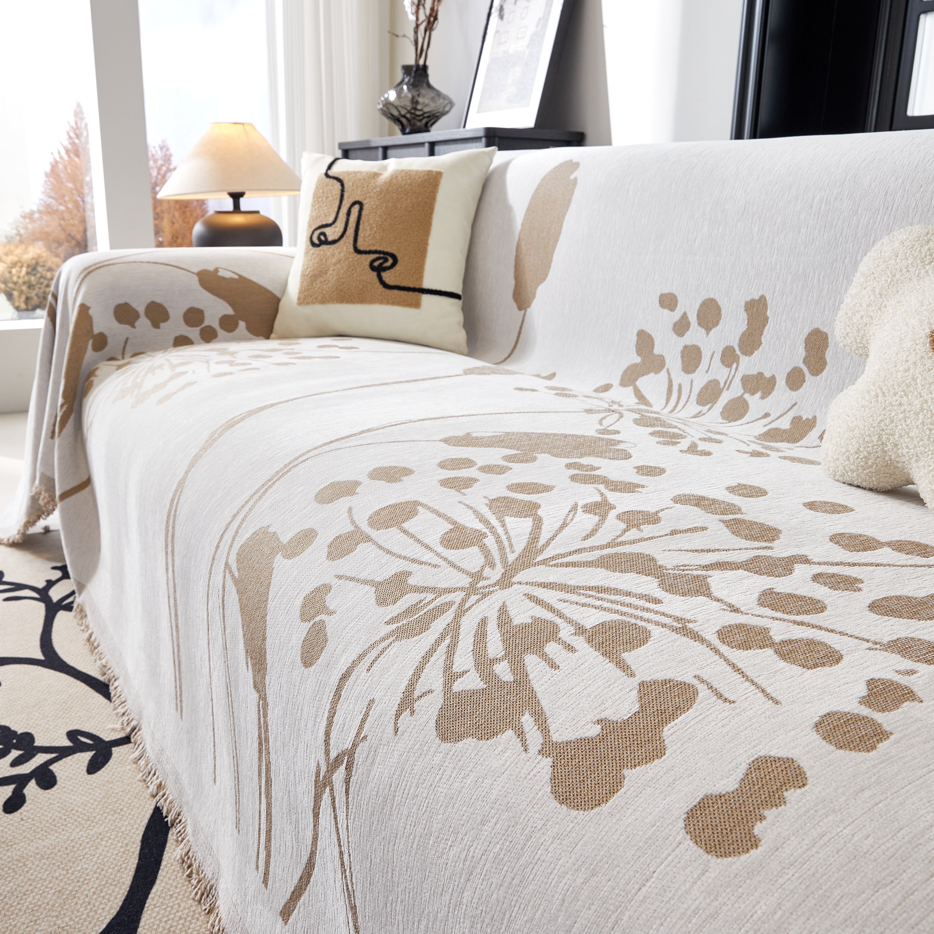 Dandelion Blanket Throw For Sofas Chenille Furniture Couch Cover, Couch Cushion Cover For Kids, Pets