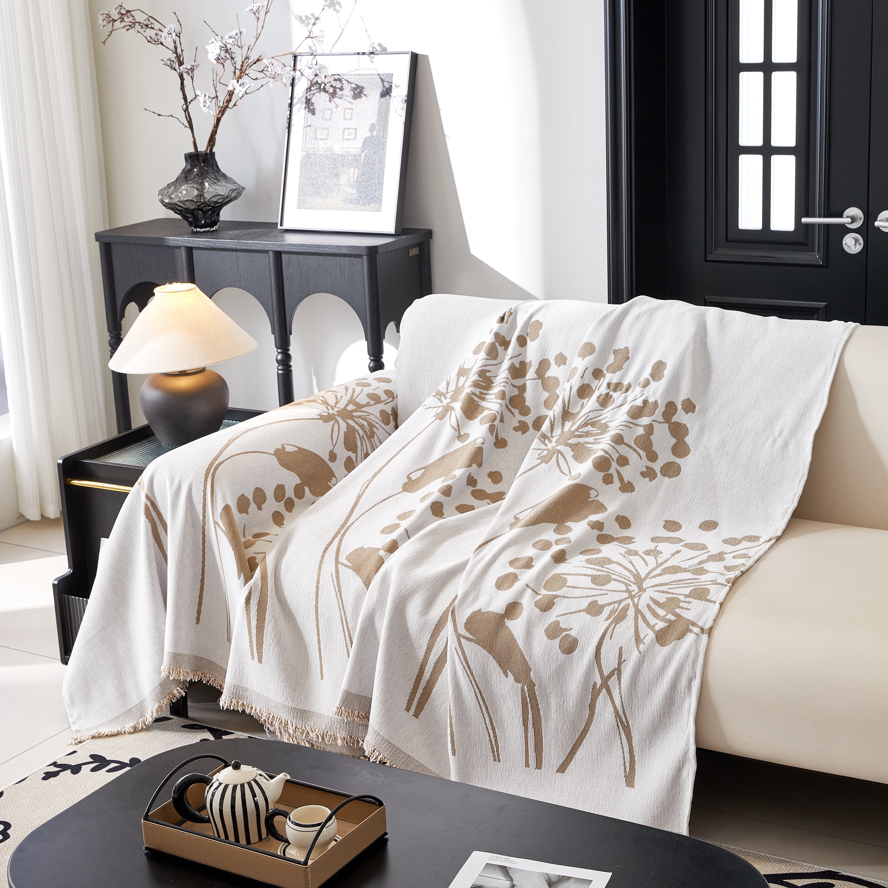 Dandelion Blanket Throw For Sofas Chenille Furniture Couch Cover, Couch Cushion Cover For Kids, Pets