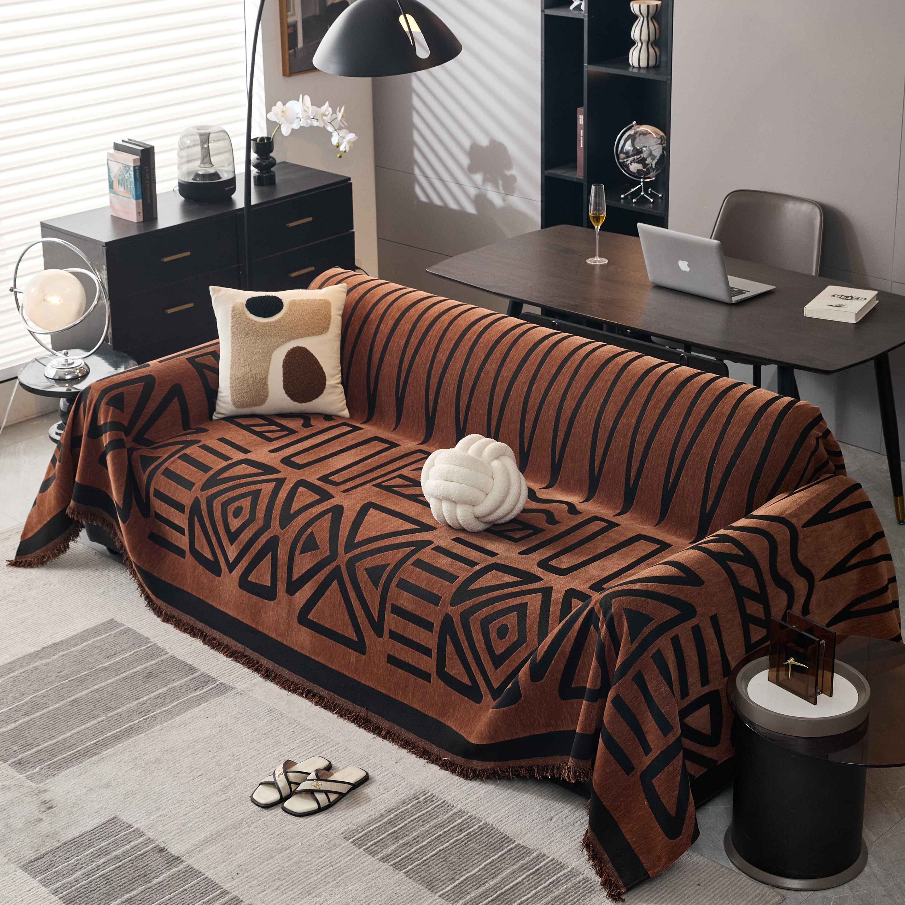 Boho Chenille Sofa Throw Covers Sectional Sofa Couch Cover Sofa Protector Covers