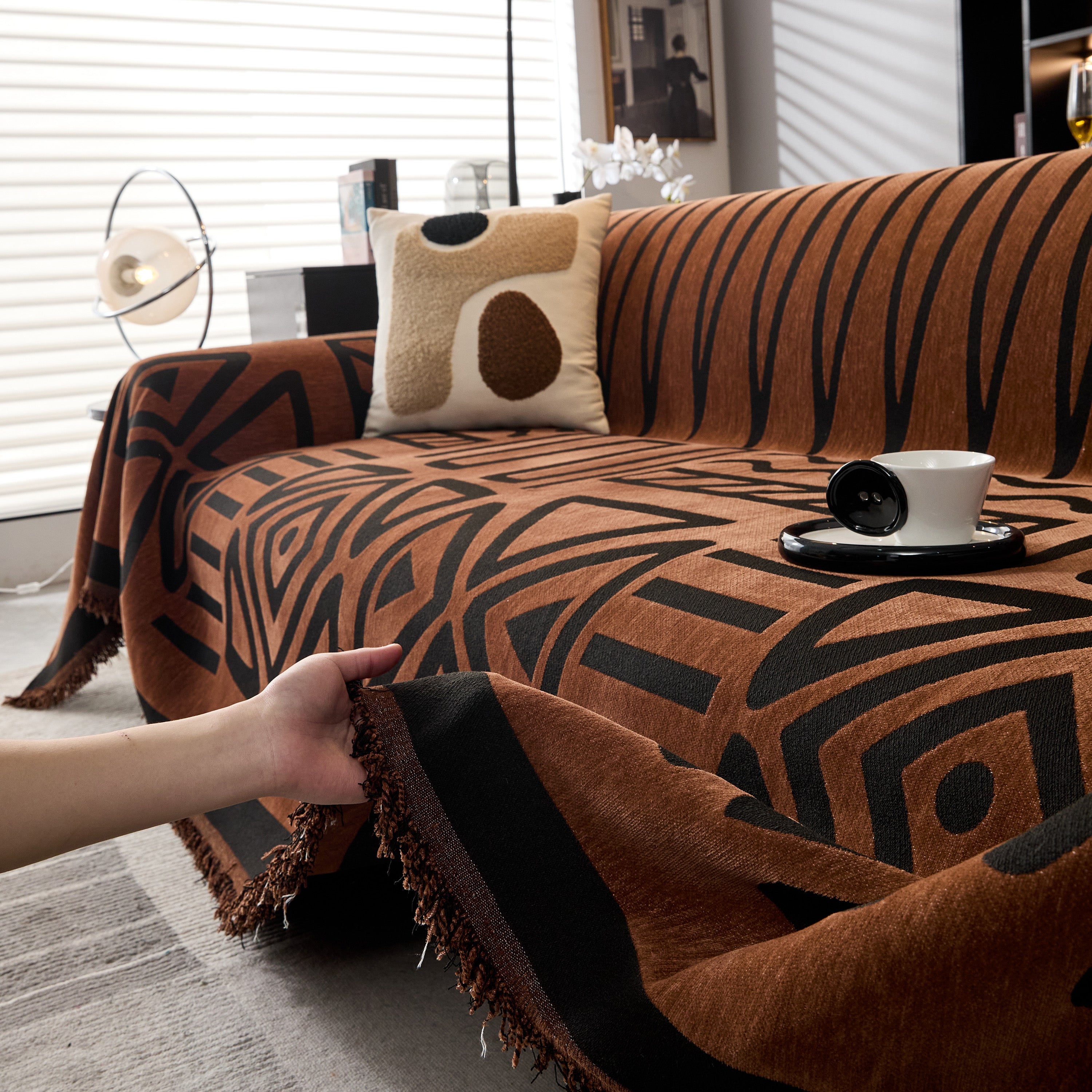 Boho Chenille Sofa Throw Covers Sectional Sofa Couch Cover Sofa Protector Covers